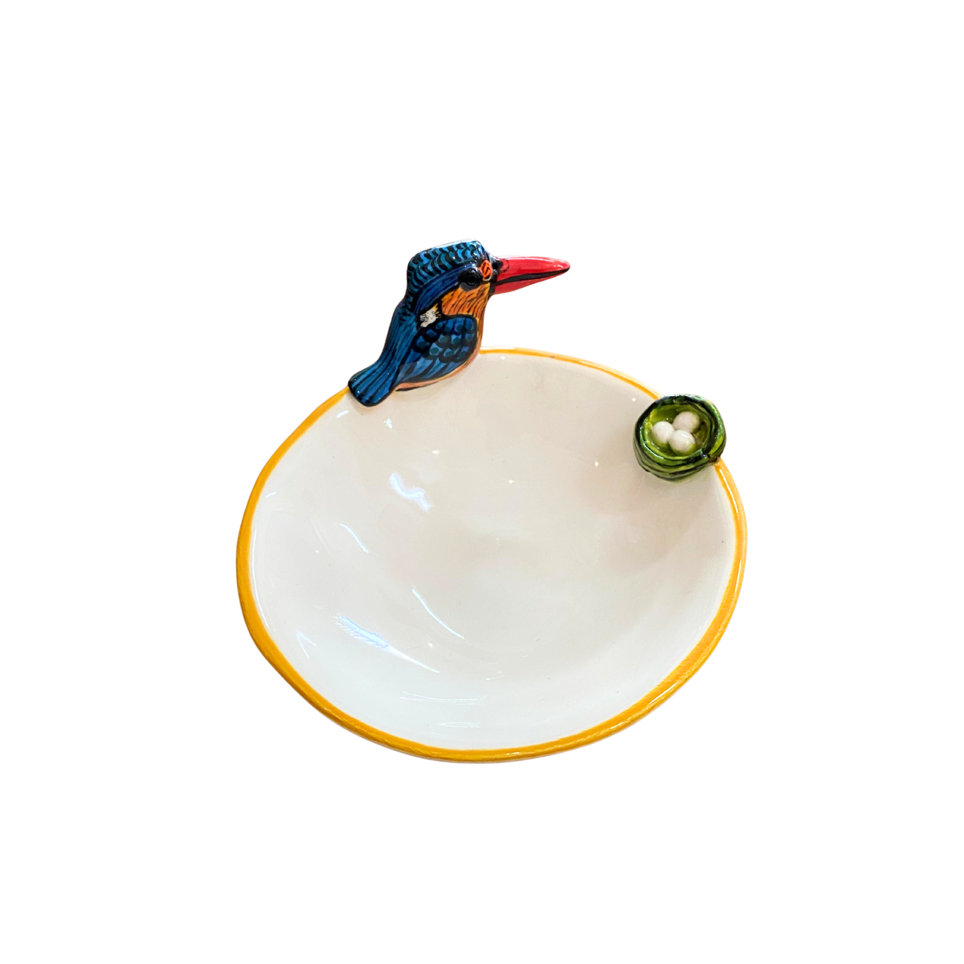 Round 3D Ceramic Teabag Holder (Birds)