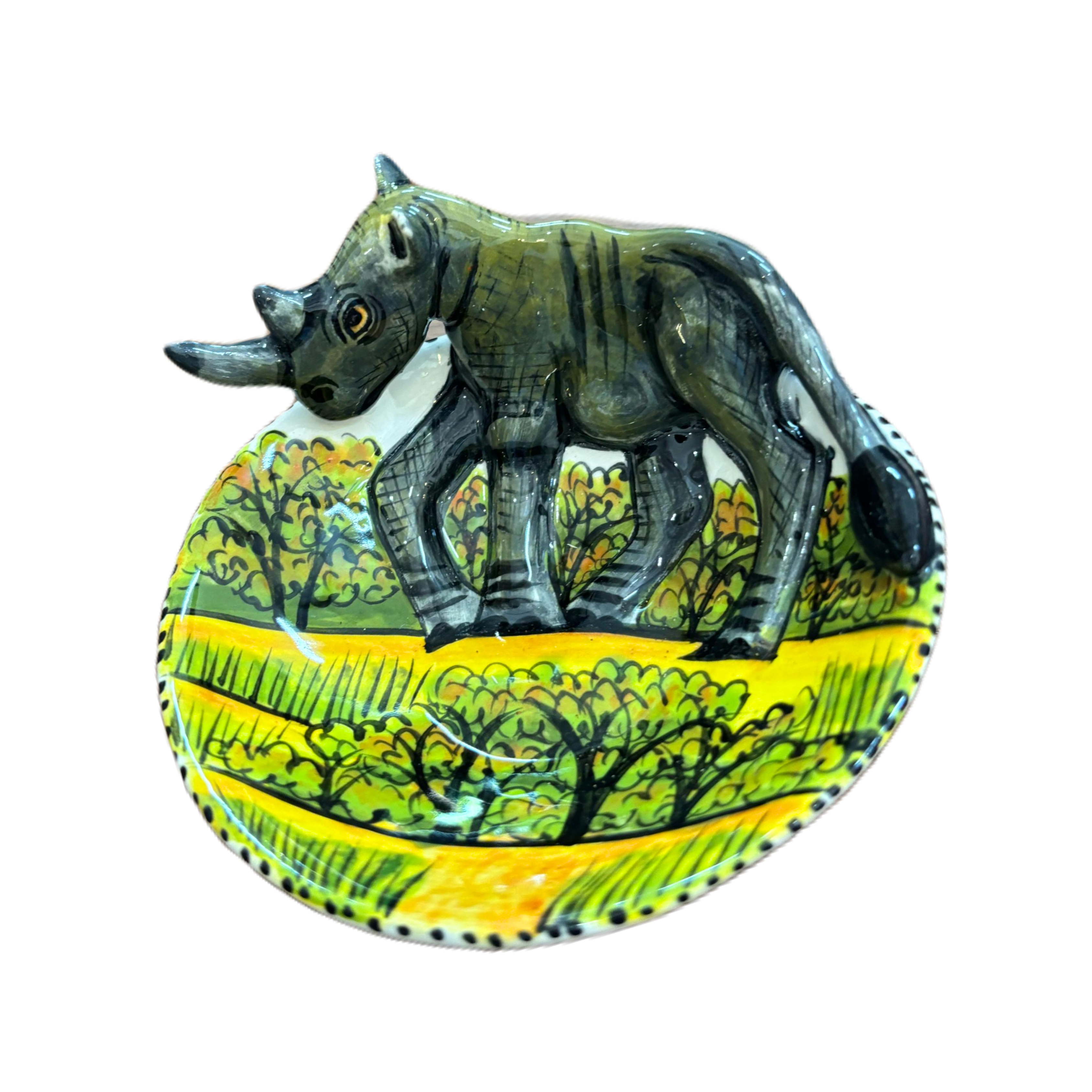 Round 3D Ceramic Teabag Holder (Rhino)