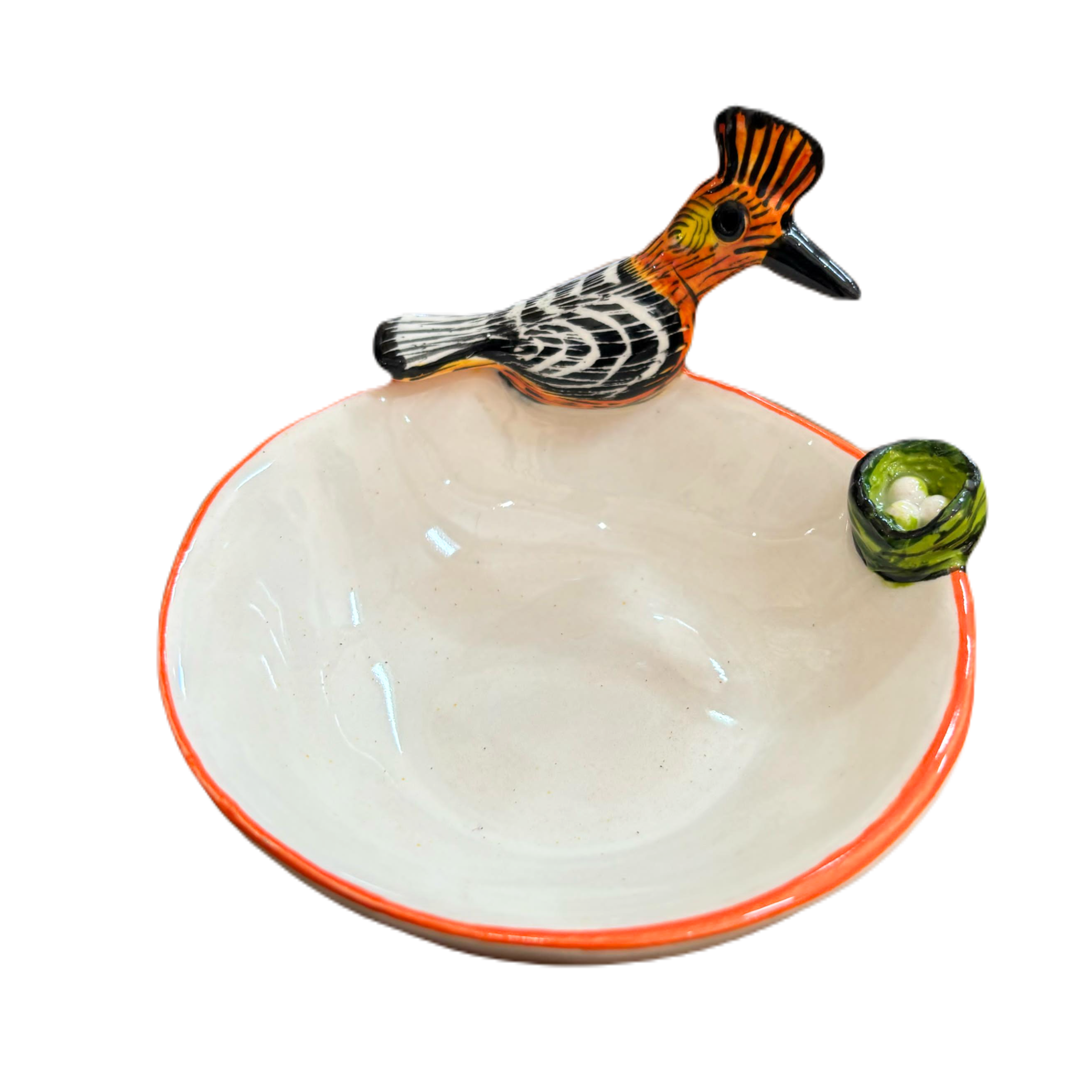 Round 3D Ceramic Teabag Holder (Birds)