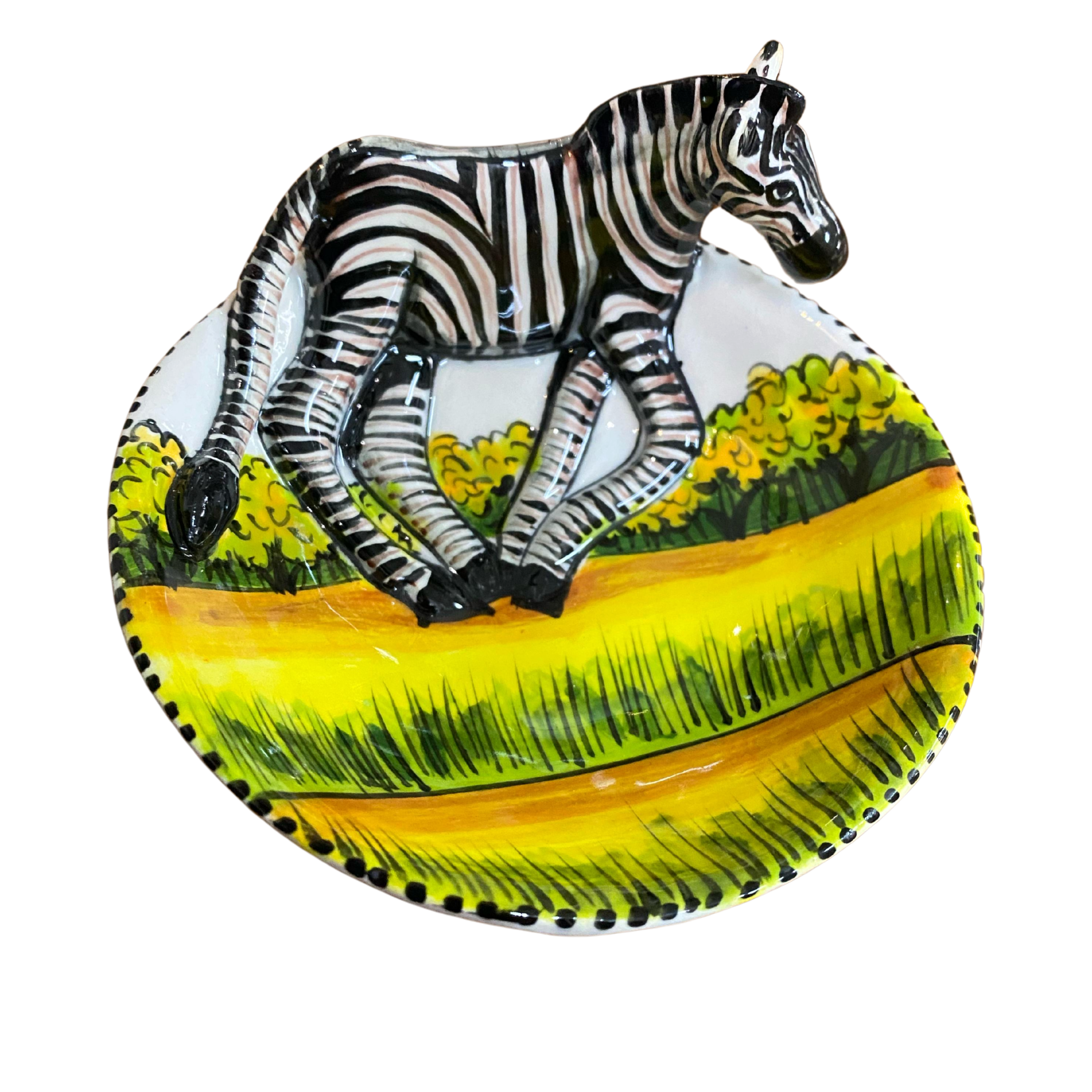 Round 3D Ceramic Teabag Holder (Zebra)