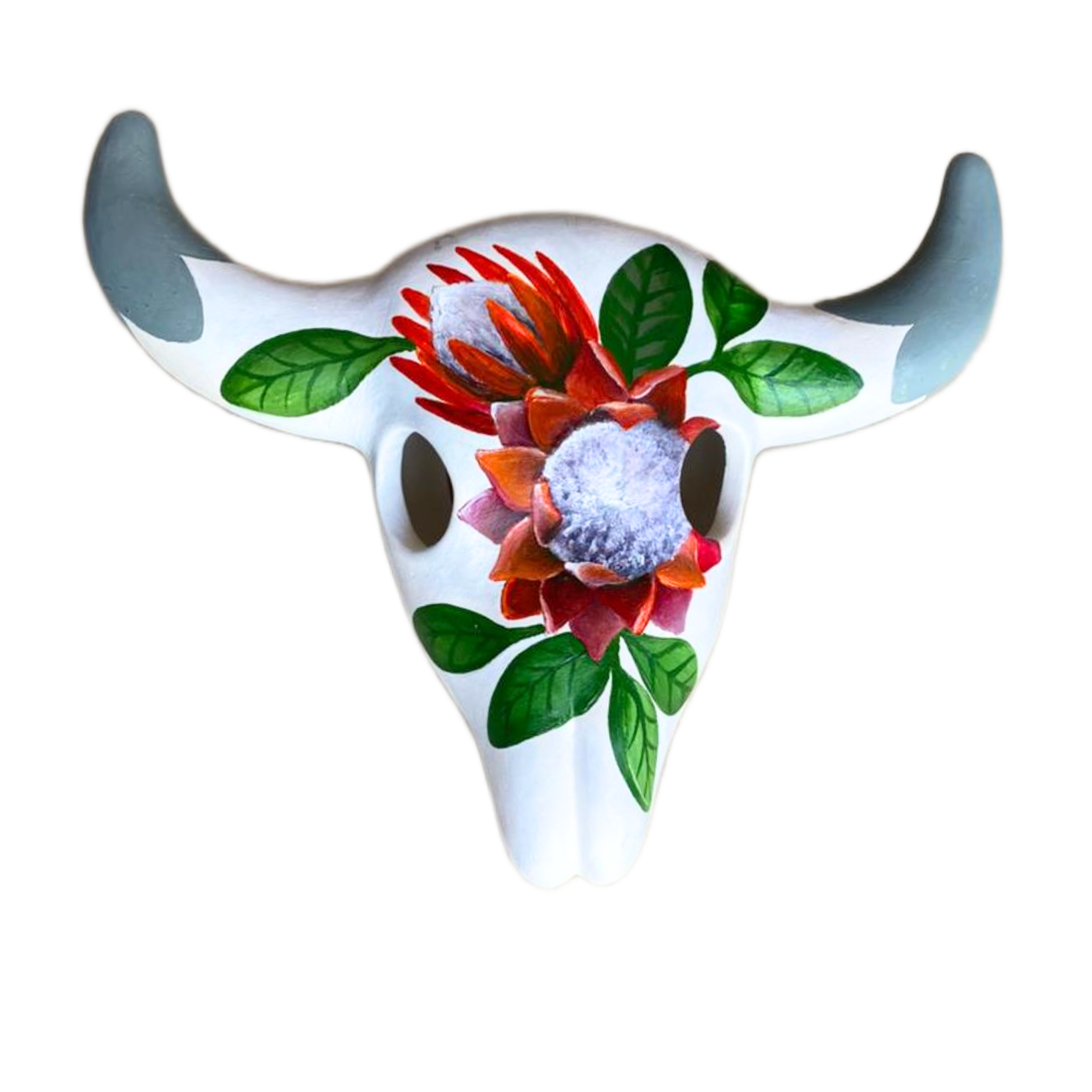 Colourful Painted Ceramic Skulls (Floral)