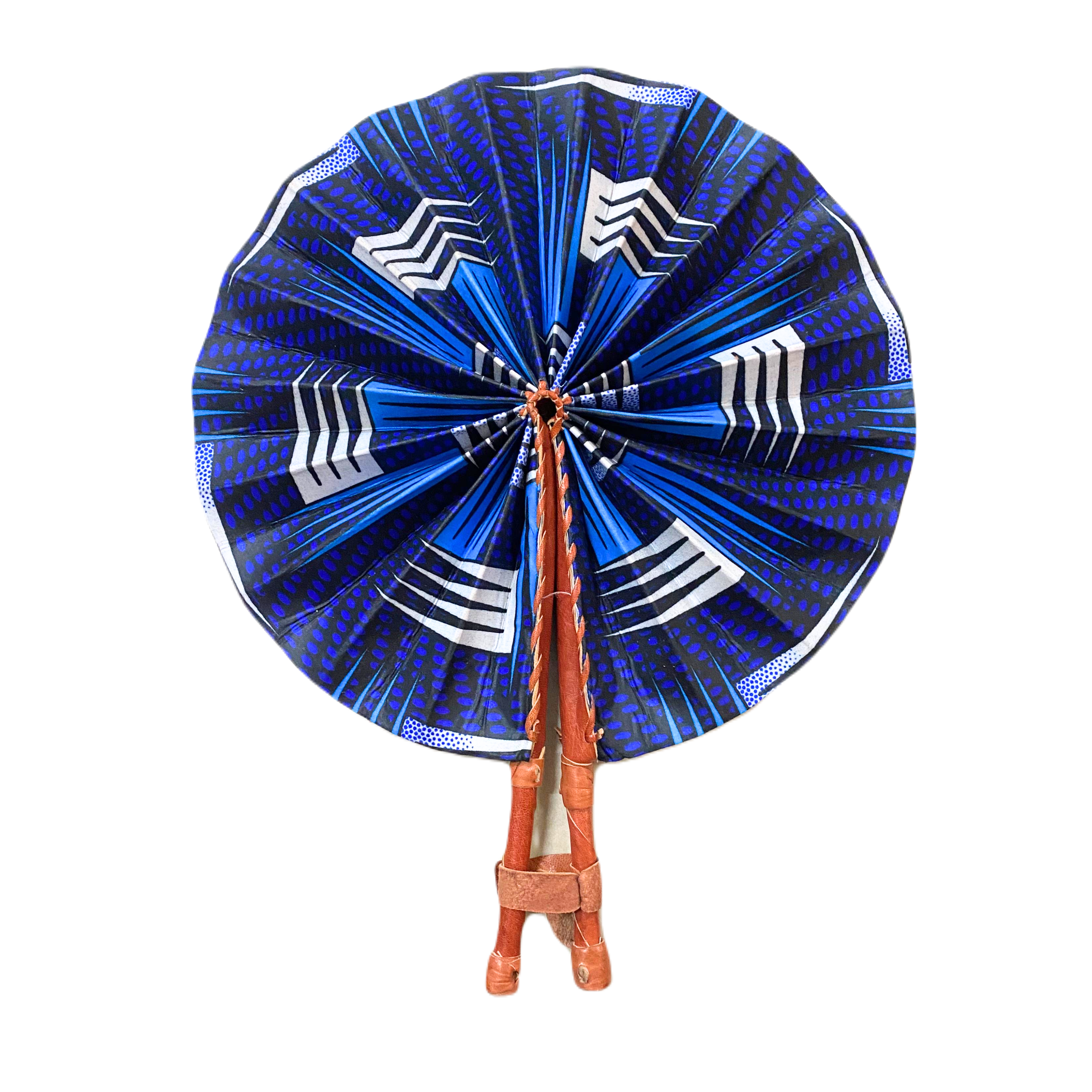 Fold Up African Leather Fan (Fan 52)