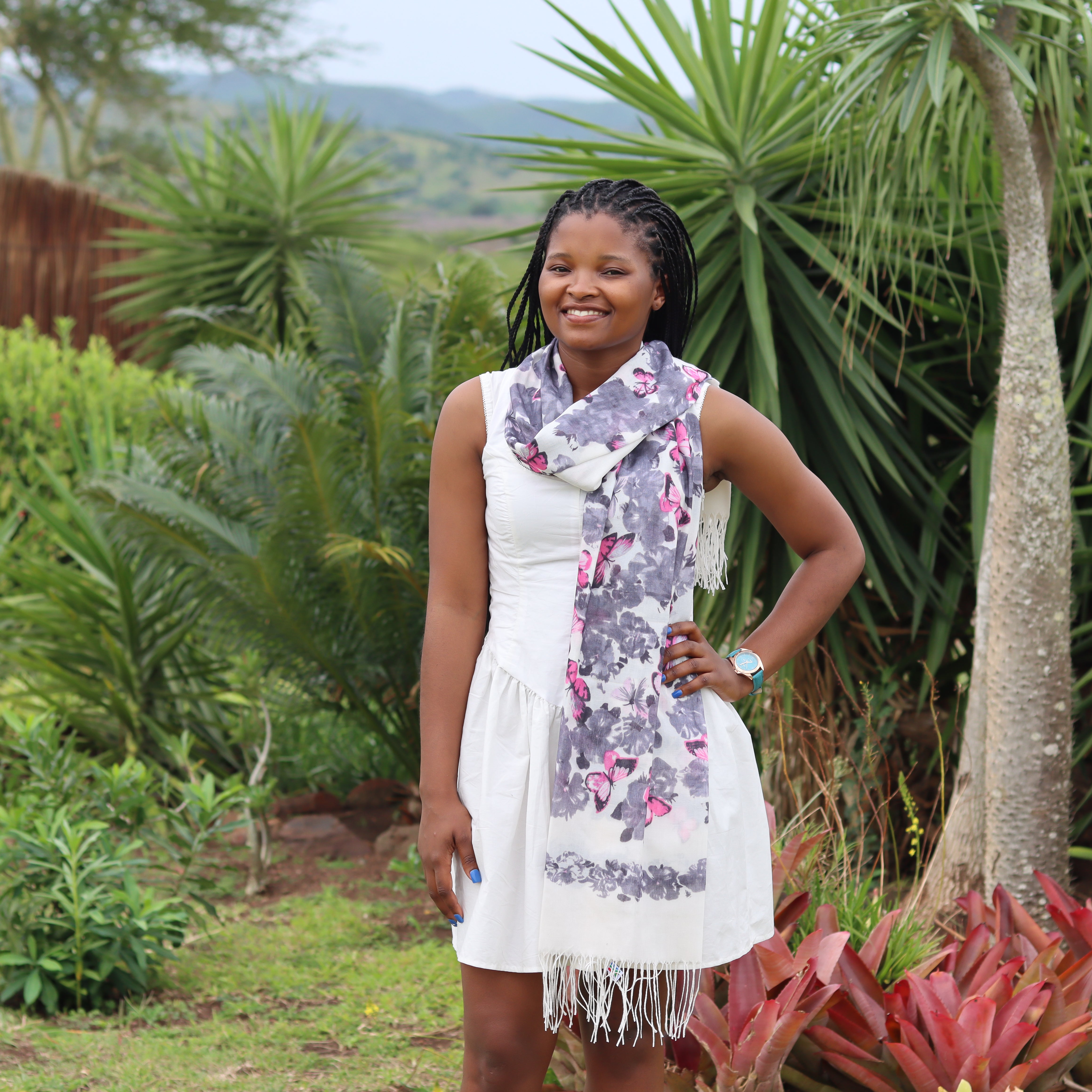 White Butterfly Scarf