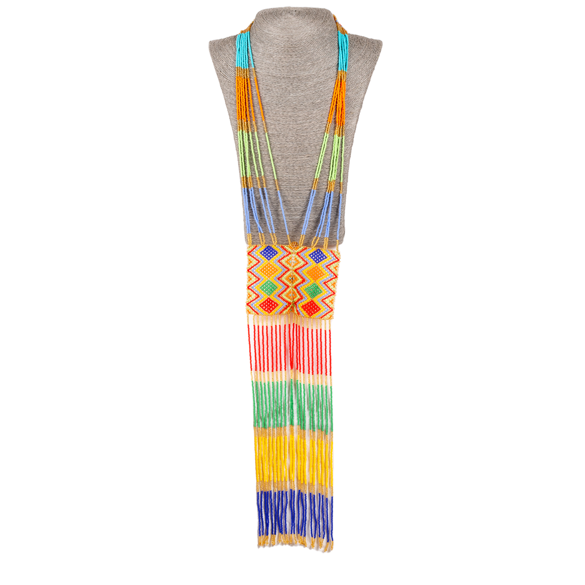 Zulu Hand Beaded Scarf Necklace