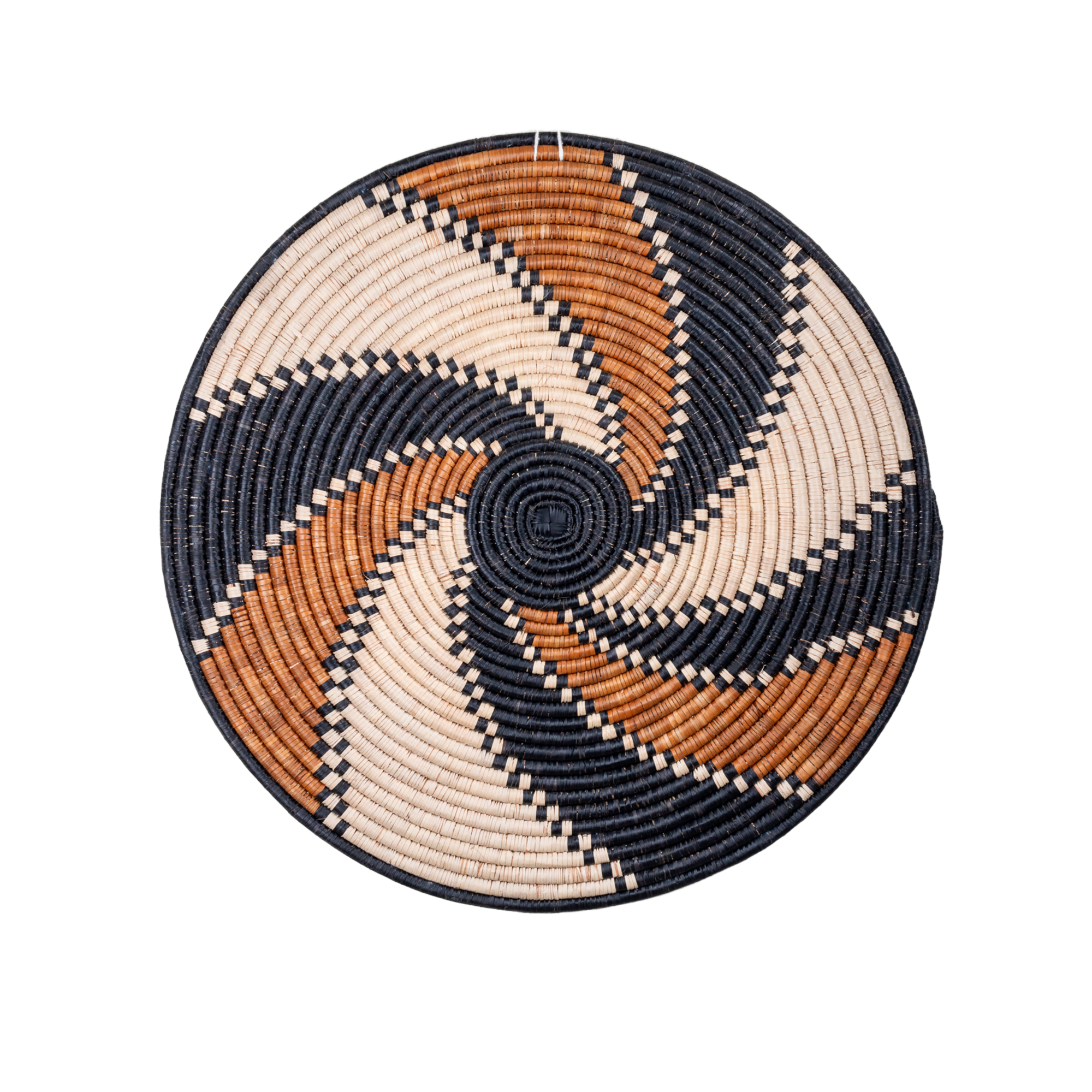 Hand Woven Wall Ornament (Brown Spiral)