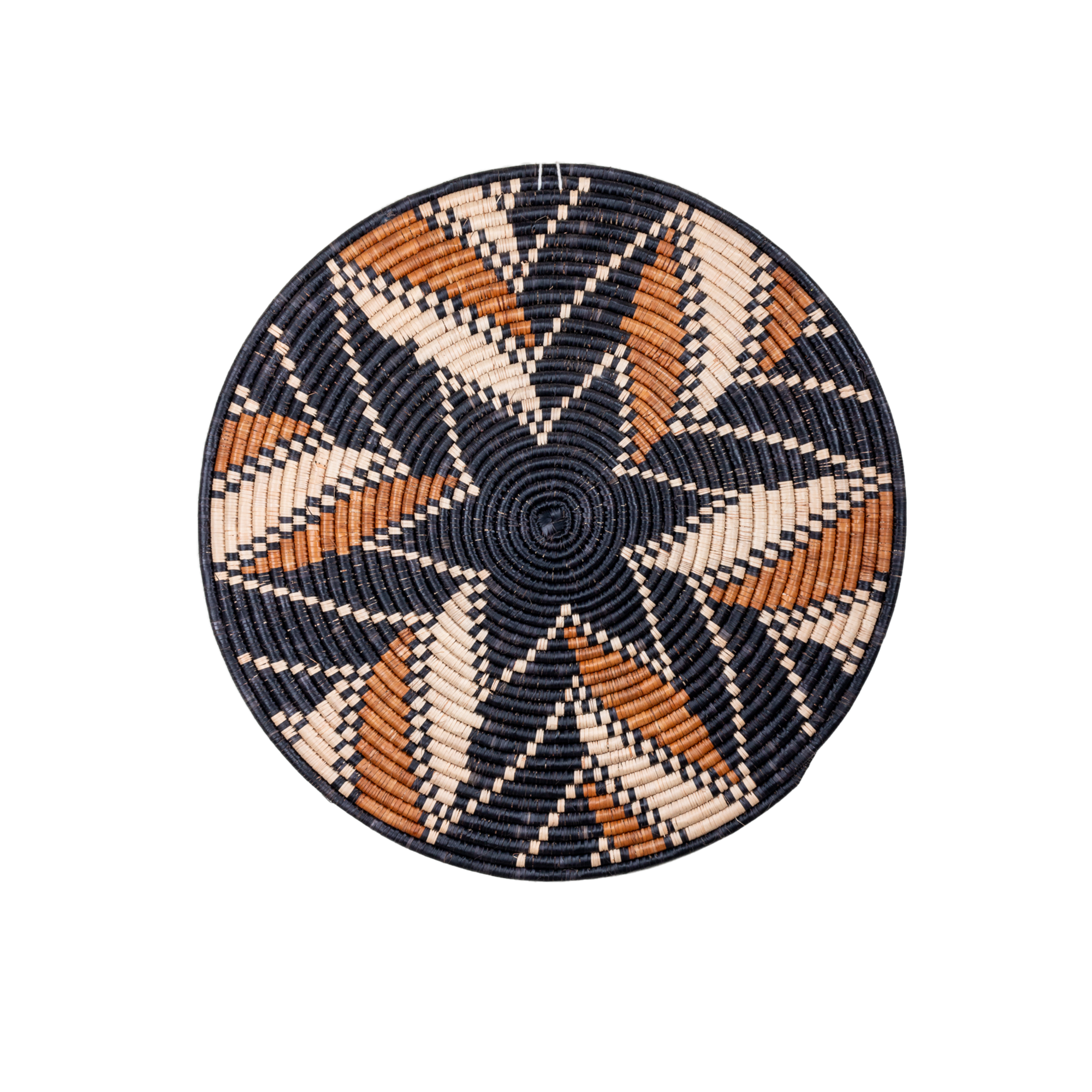 Hand Woven Wall Ornament (Brown Flower)