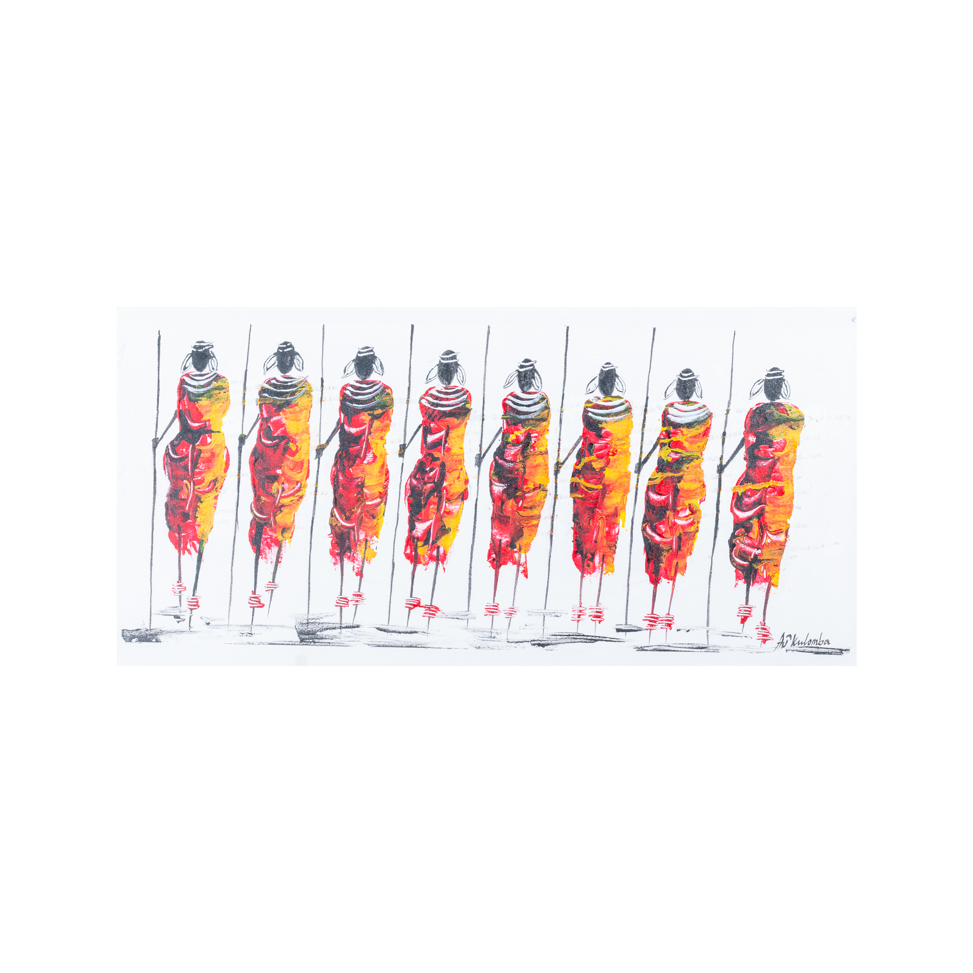 Large Tribal Unity in Colour Canvas Painting - By Banda