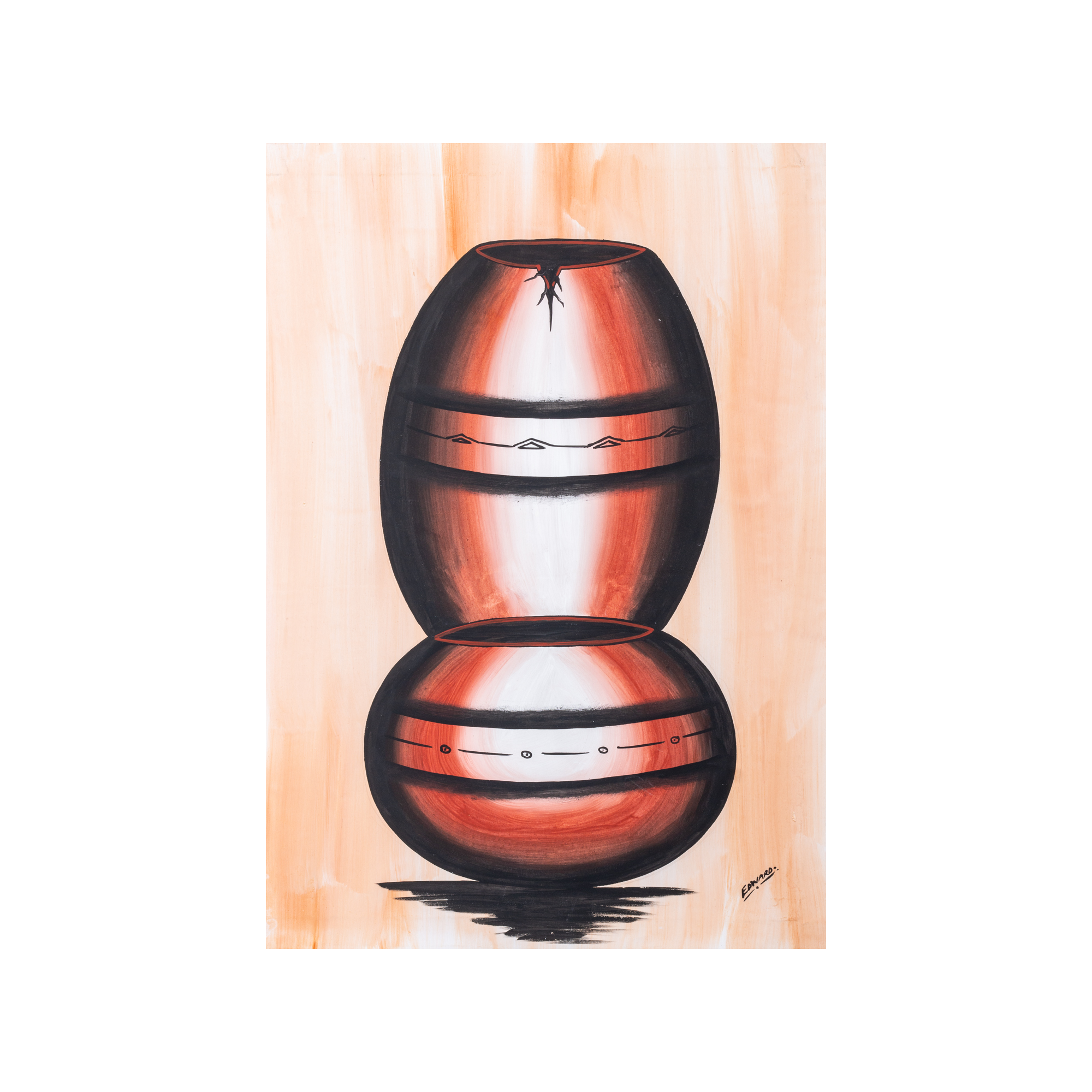 Break To Pour Canvas Painting - By Edward