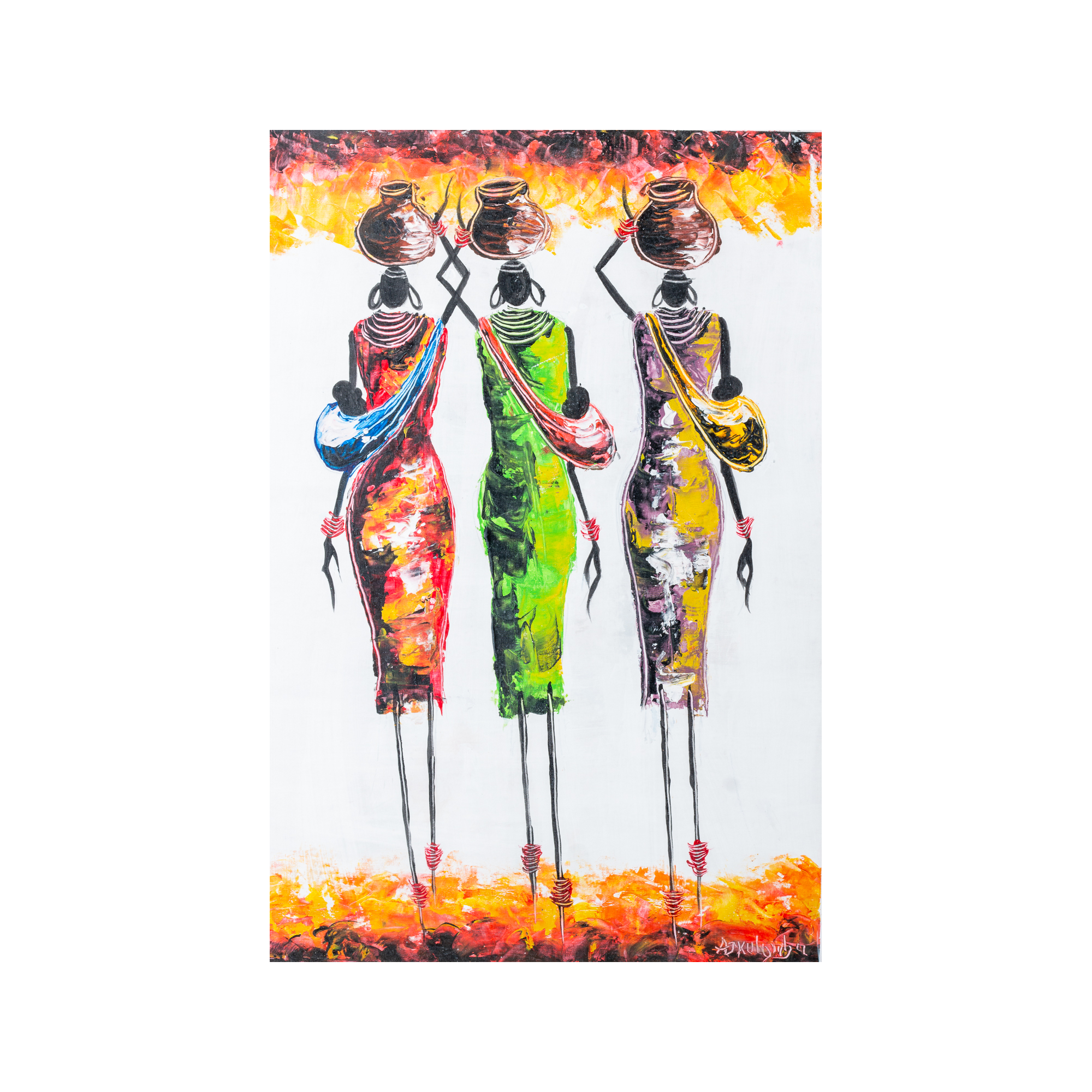 Medium Tribal Unity in Colour Canvas Painting - By Banda