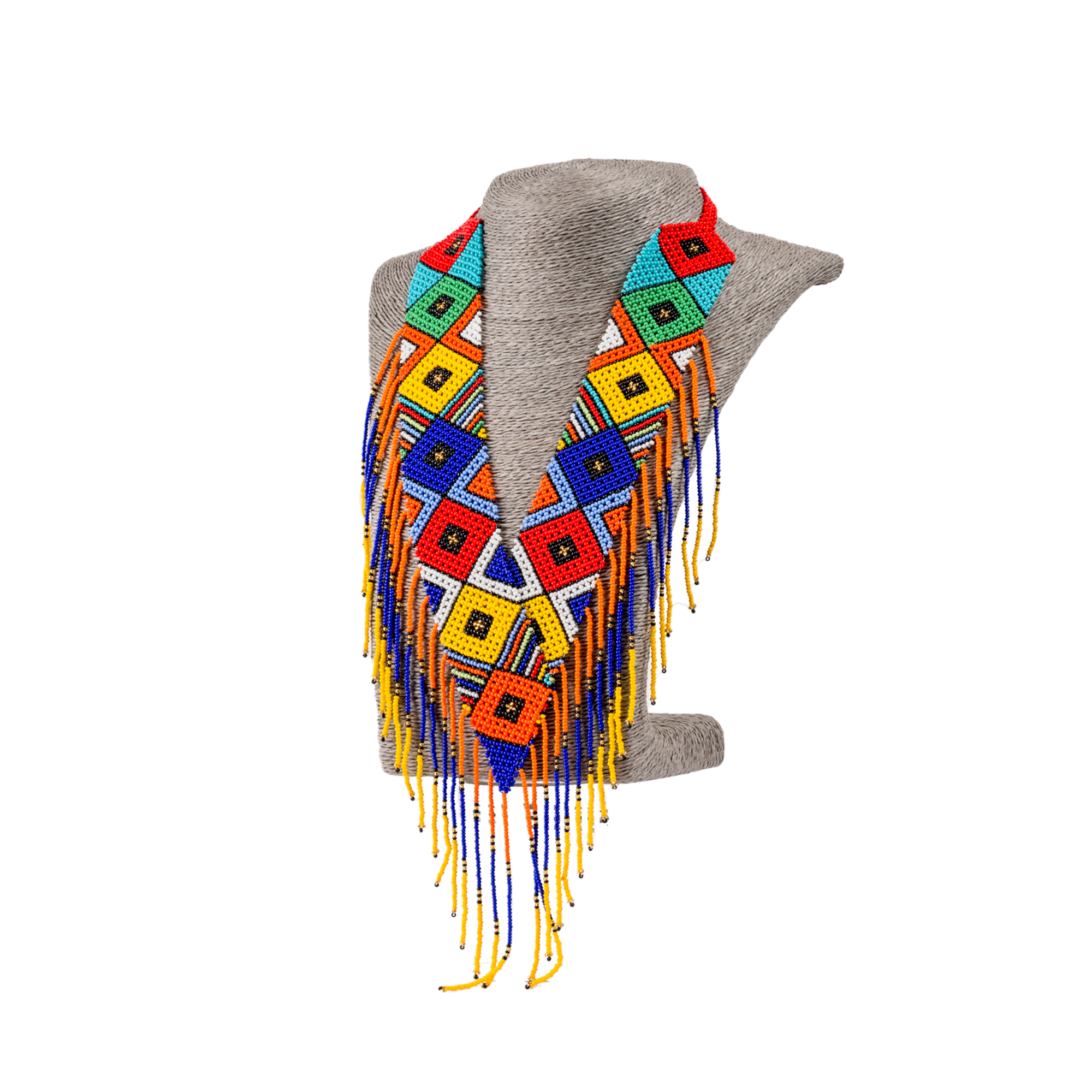 Zulu Hand Beaded V Necklace