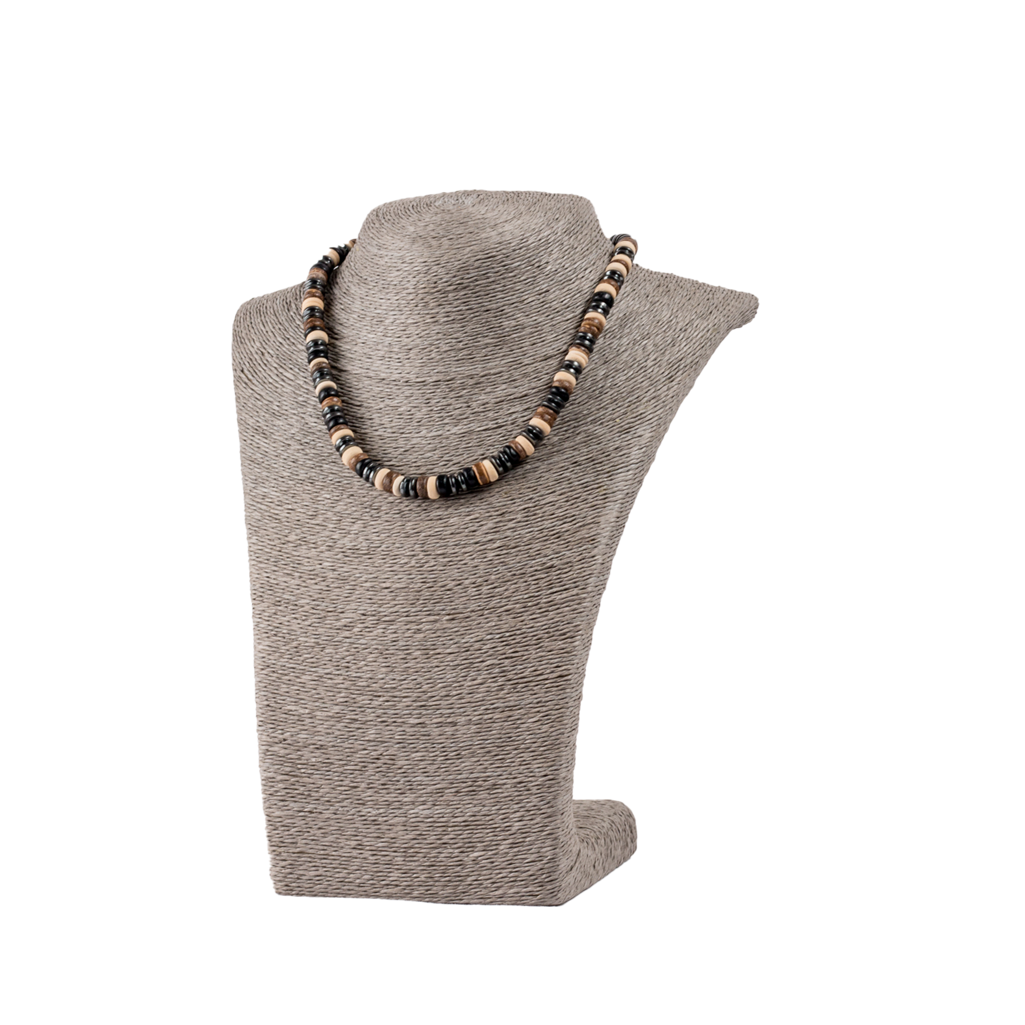 Handmade Natural Wooden/Metal Beaded Necklace