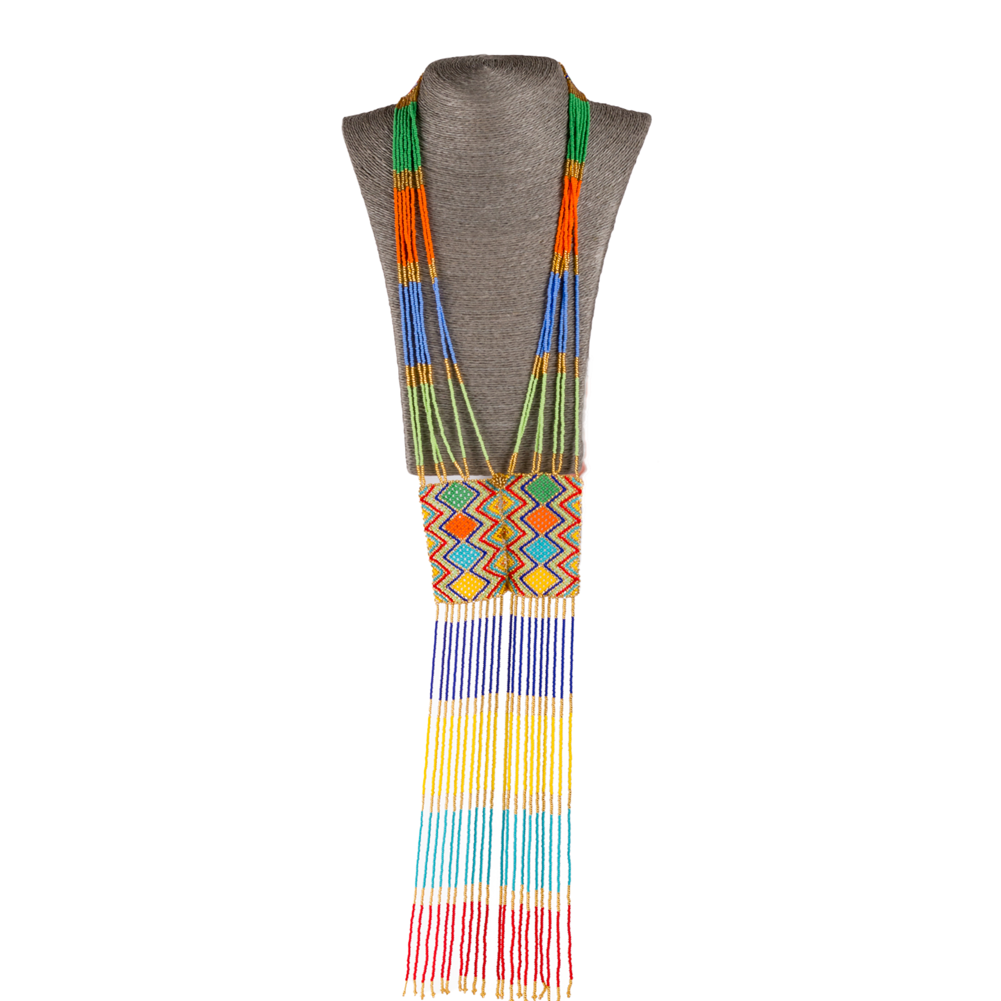 Zulu Hand Beaded Scarf Necklace