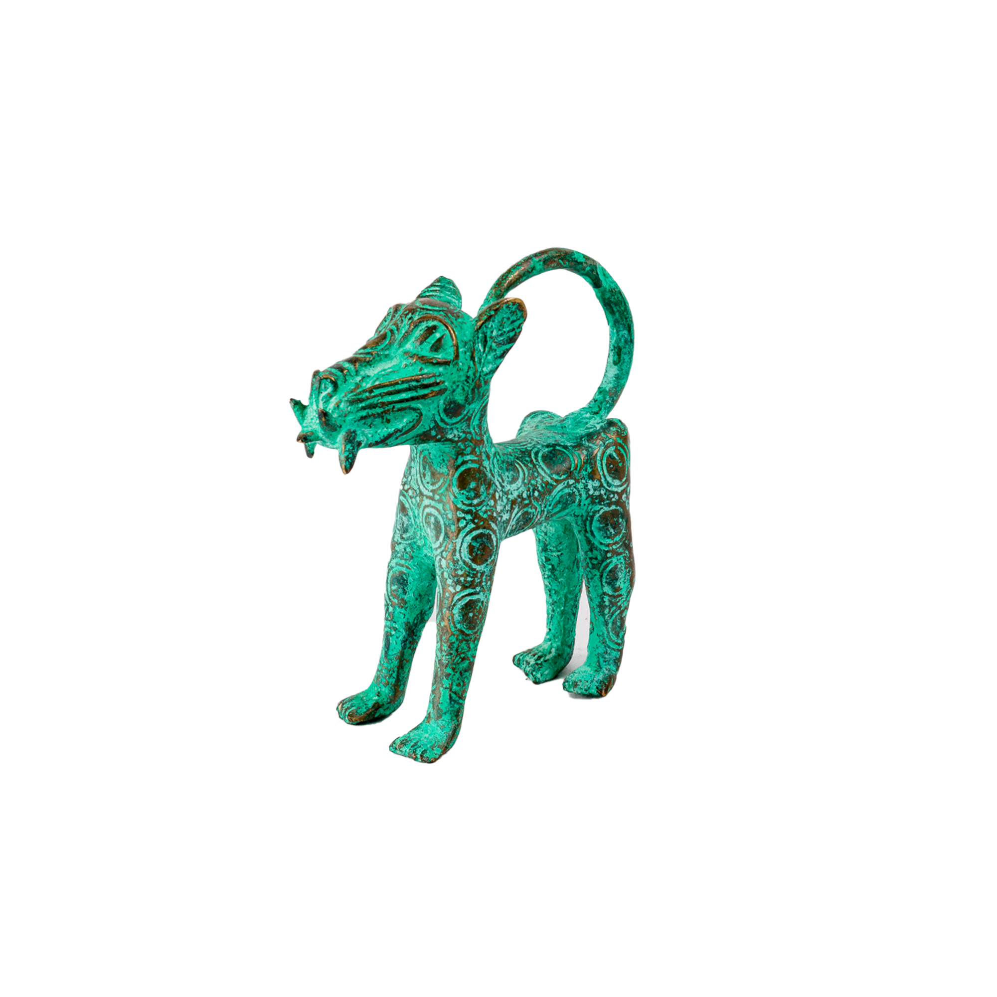 Edo Tribe Benin Bronze Leopard Statue