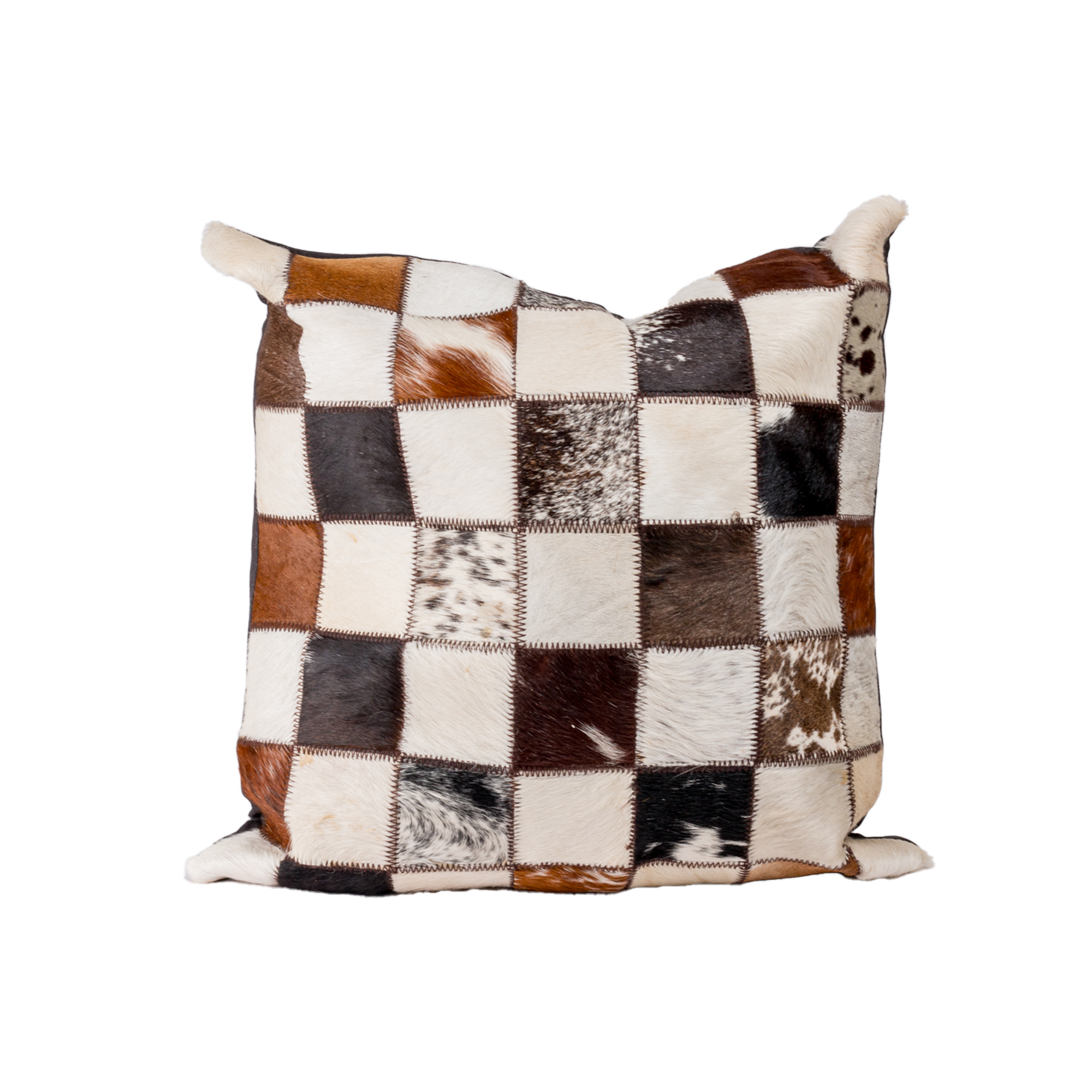 Leather Nguni Patch Cushion Cover
