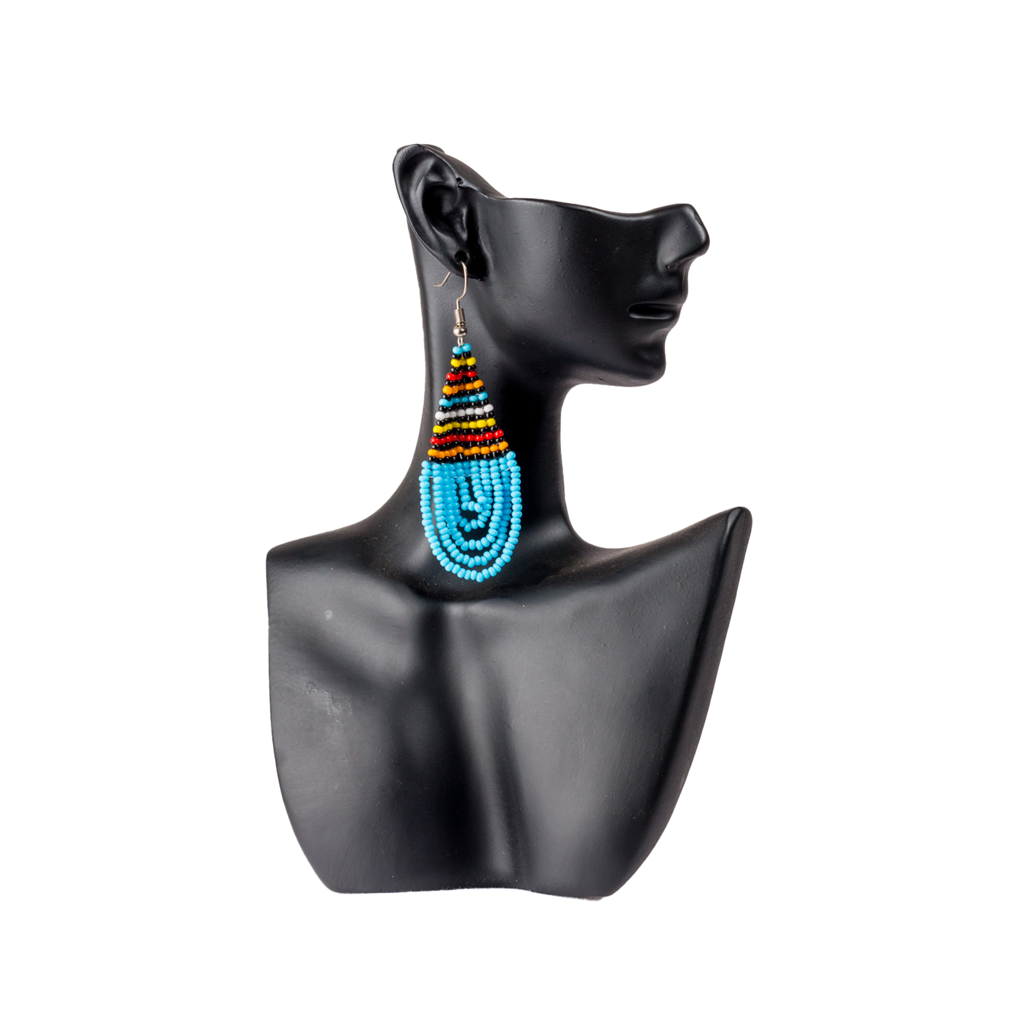 Small Zulu Beaded Looped Tassel Earrings