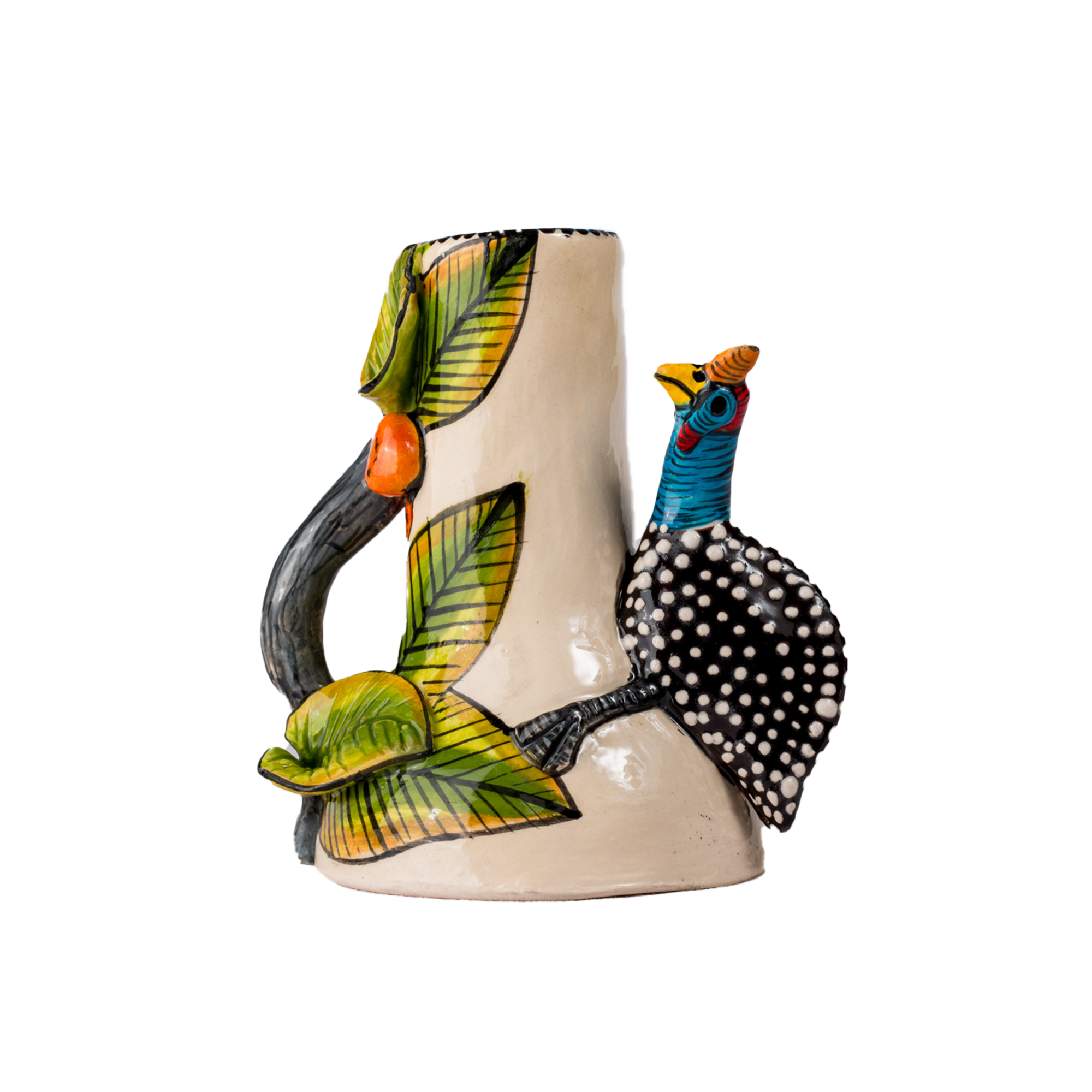 3D Ceramic Guinea Fowl Candle Holder