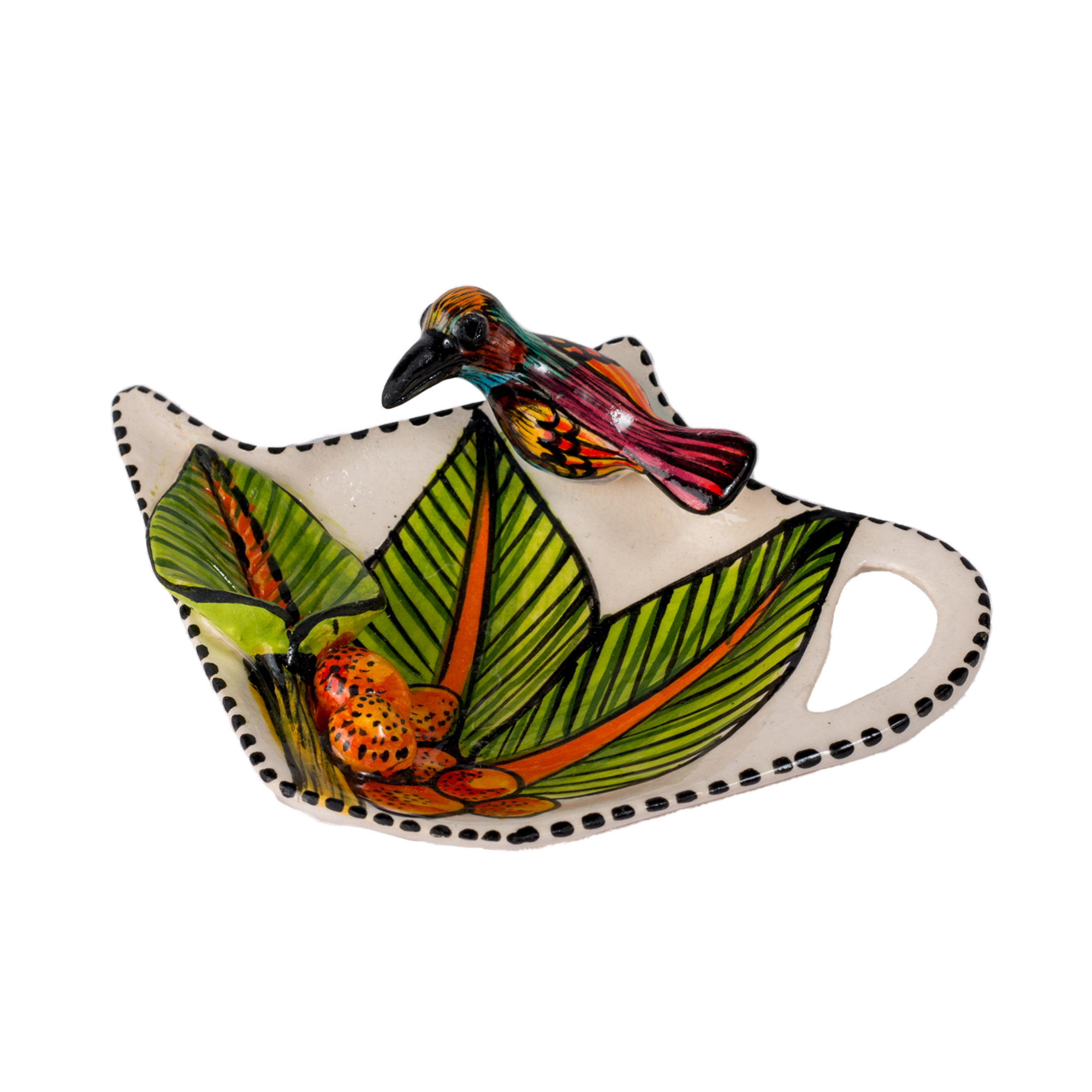 3D Ceramic Small Bird Teabag Holder