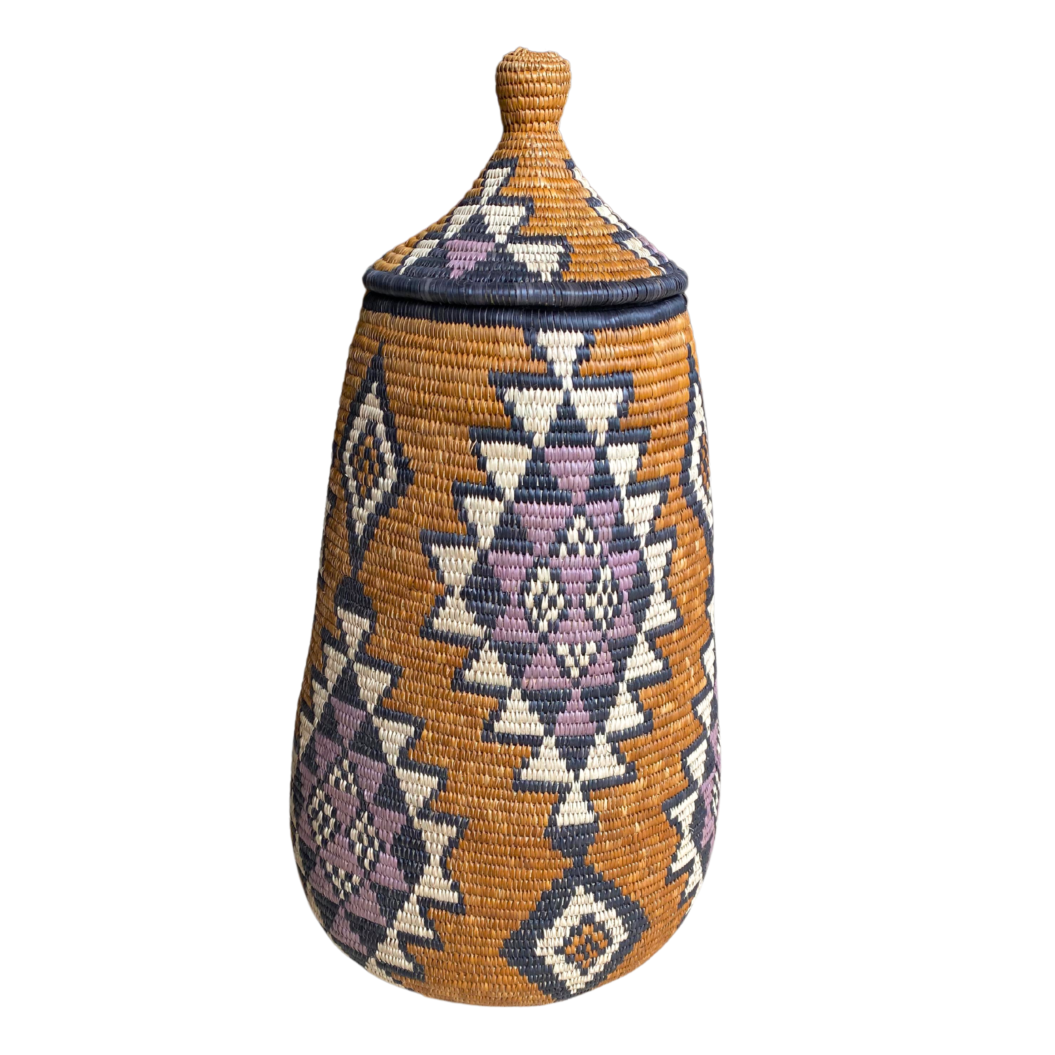 Hand Woven Marriage Basket (Cream, Black, Brown & Purple)