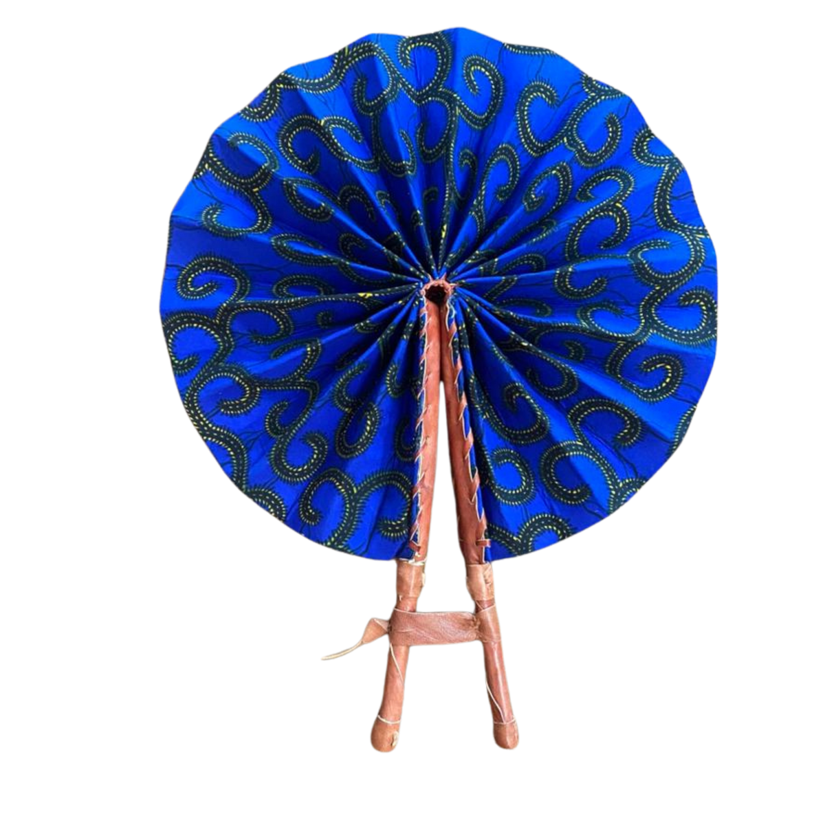 Fold Up African Leather Fan (Fan 12)