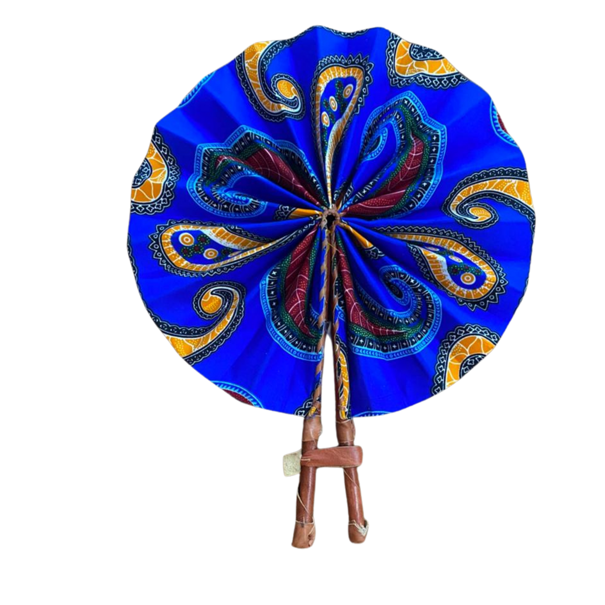 Fold Up African Leather Fan (Fan 13)