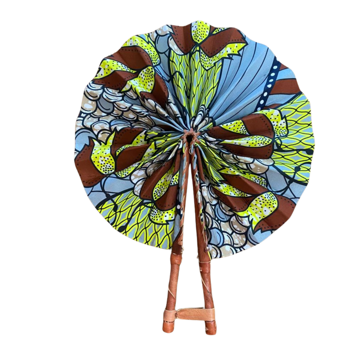 Fold Up African Leather Fan (Fan 20)