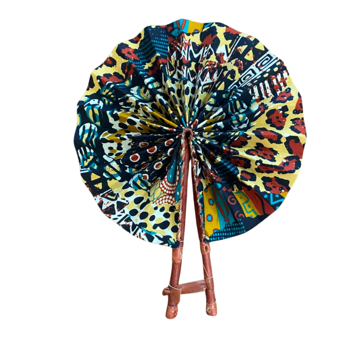 Fold Up African Leather Fan (Fan 24)