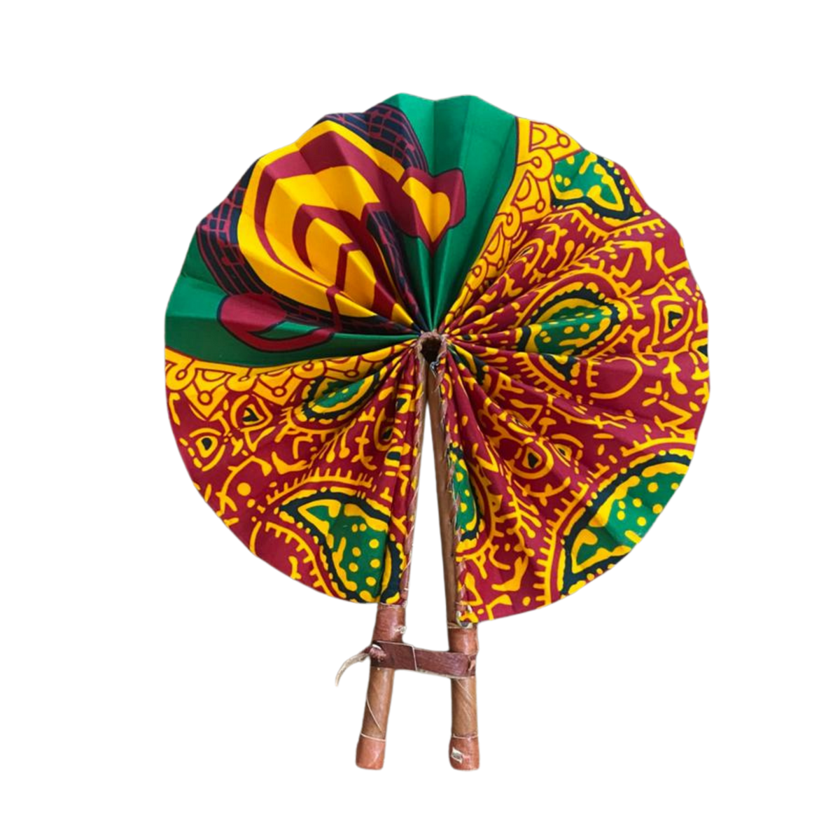 Fold Up African Leather Fan (Fan 5)
