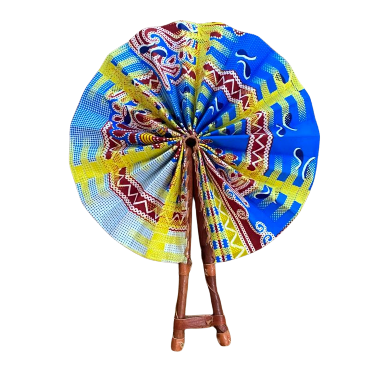 Fold Up African Leather Fan (Fan 8)