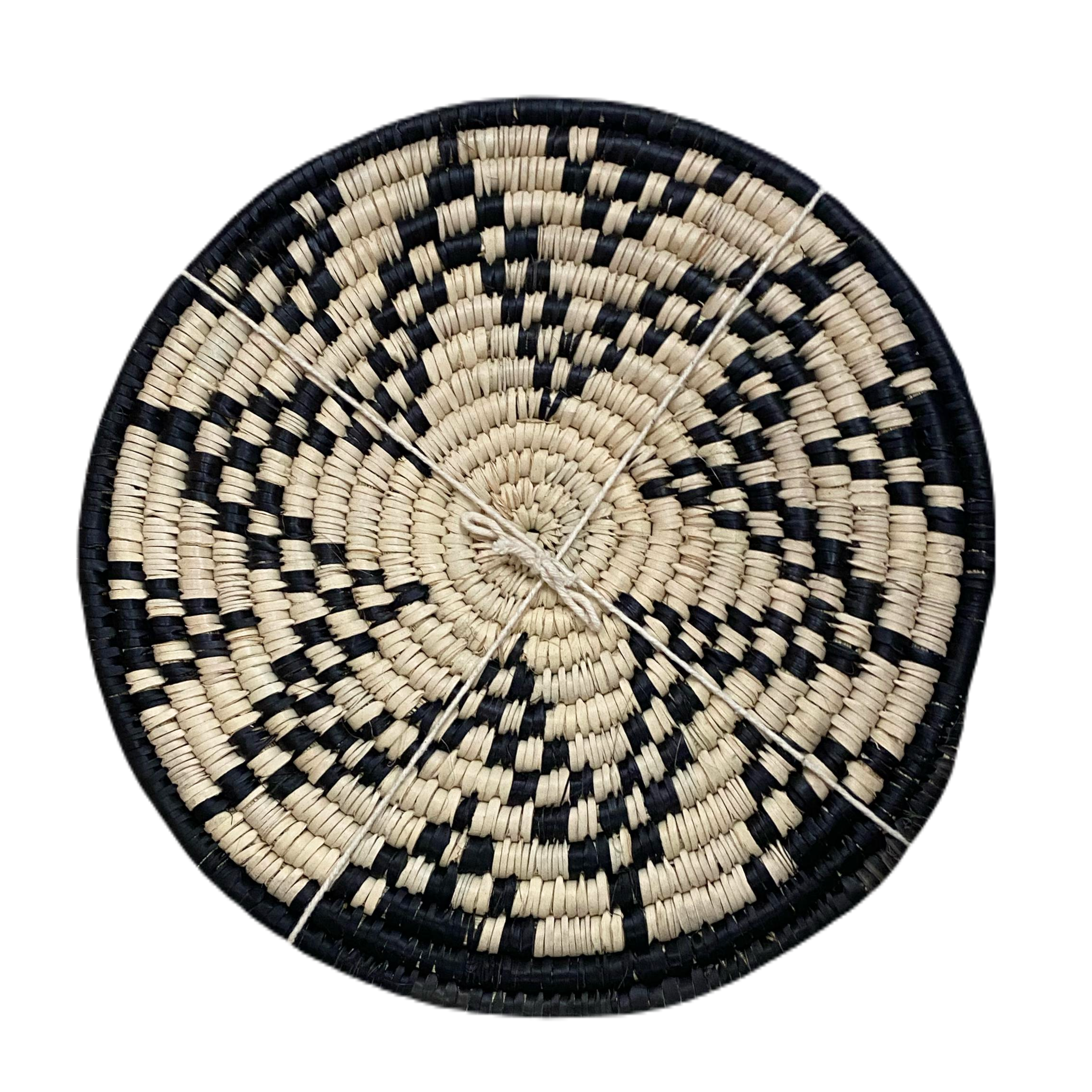 Hand Woven Ilala Palm Placemats (Black - 4 Pack)