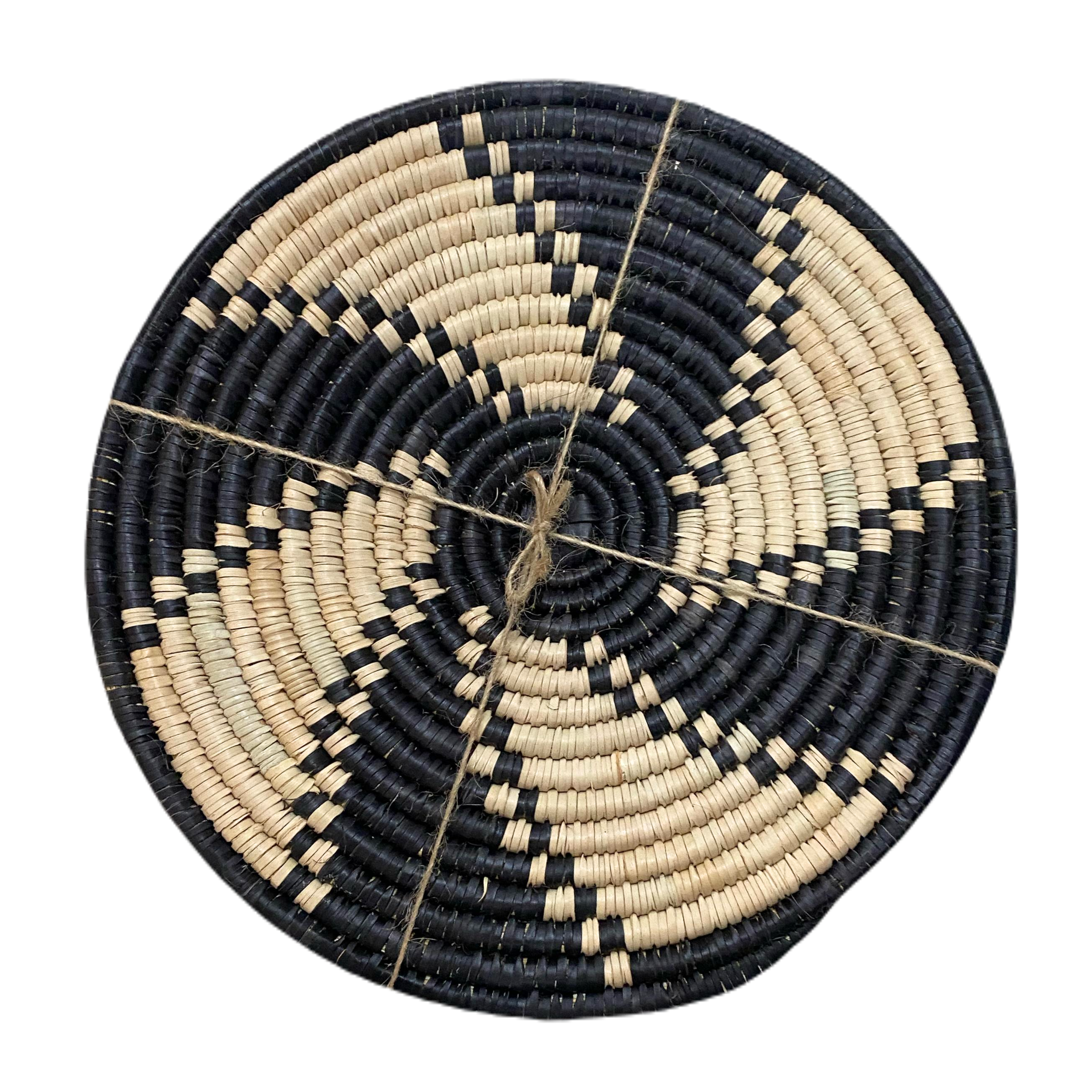 Hand Woven Ilala Palm Placemats (Black - 4 Pack)