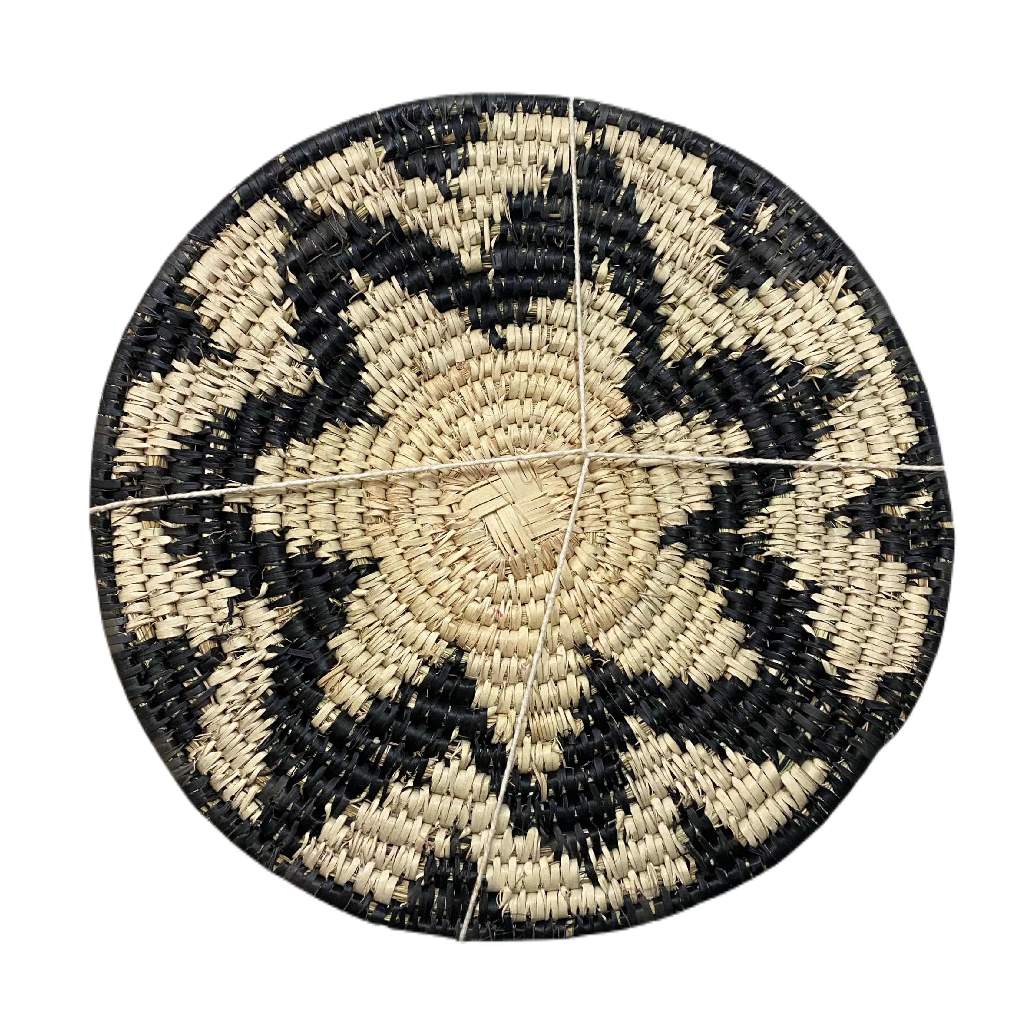 Hand Woven Ilala Palm Placemats (Black - 4 Pack)
