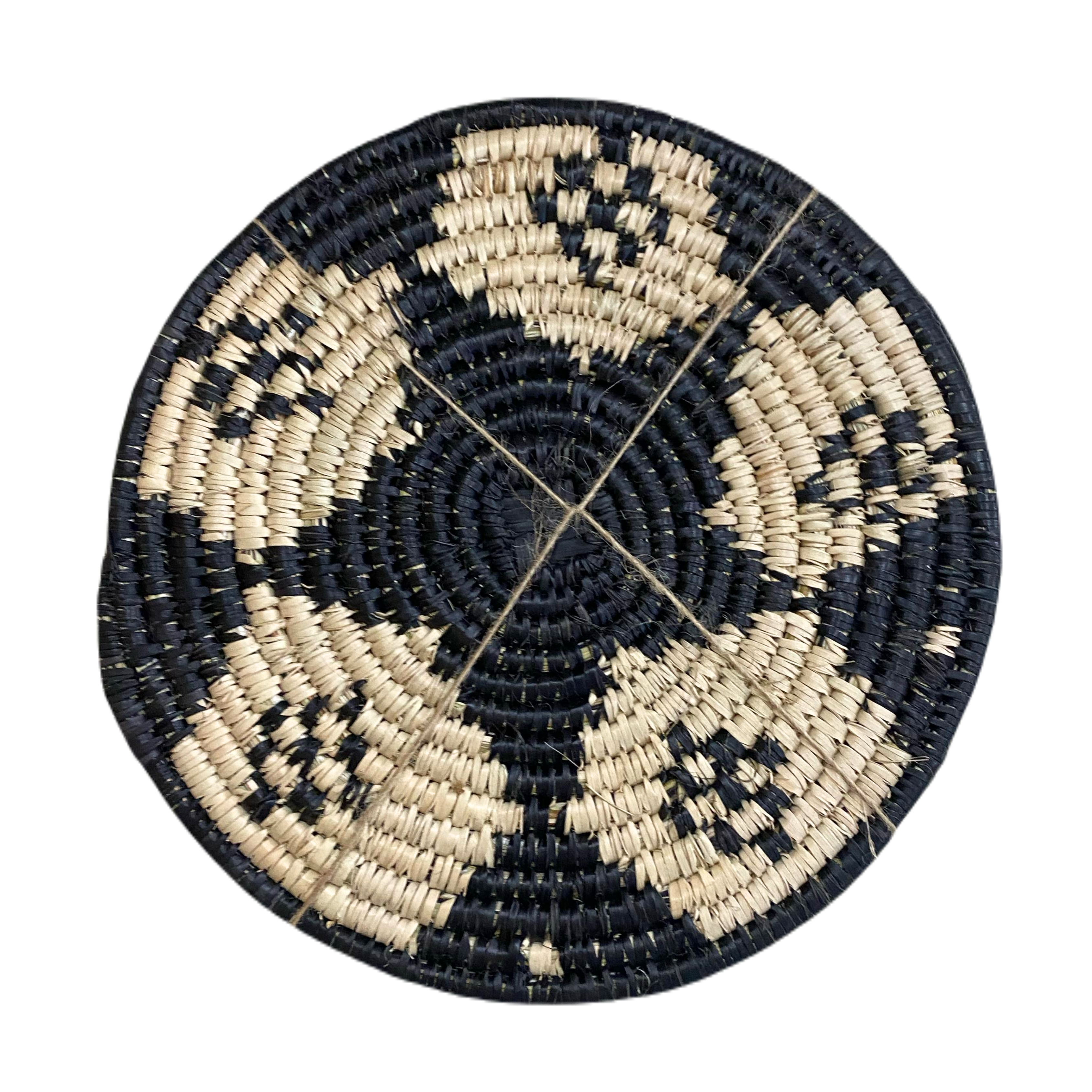 Hand Woven Ilala Palm Placemats (Black - 4 Pack)
