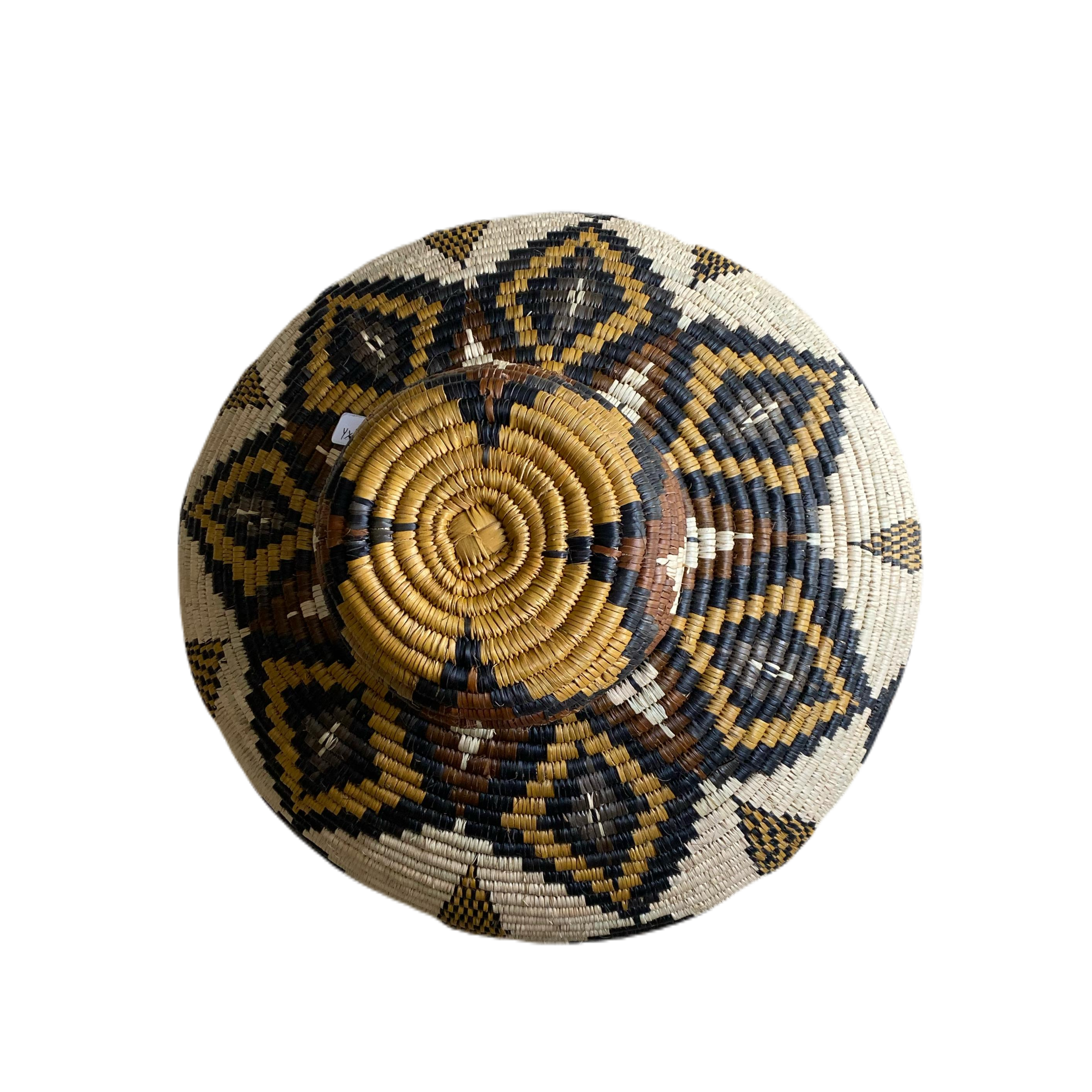 Hand Woven Zulu Reed Basket - Diamond Cat Eyes