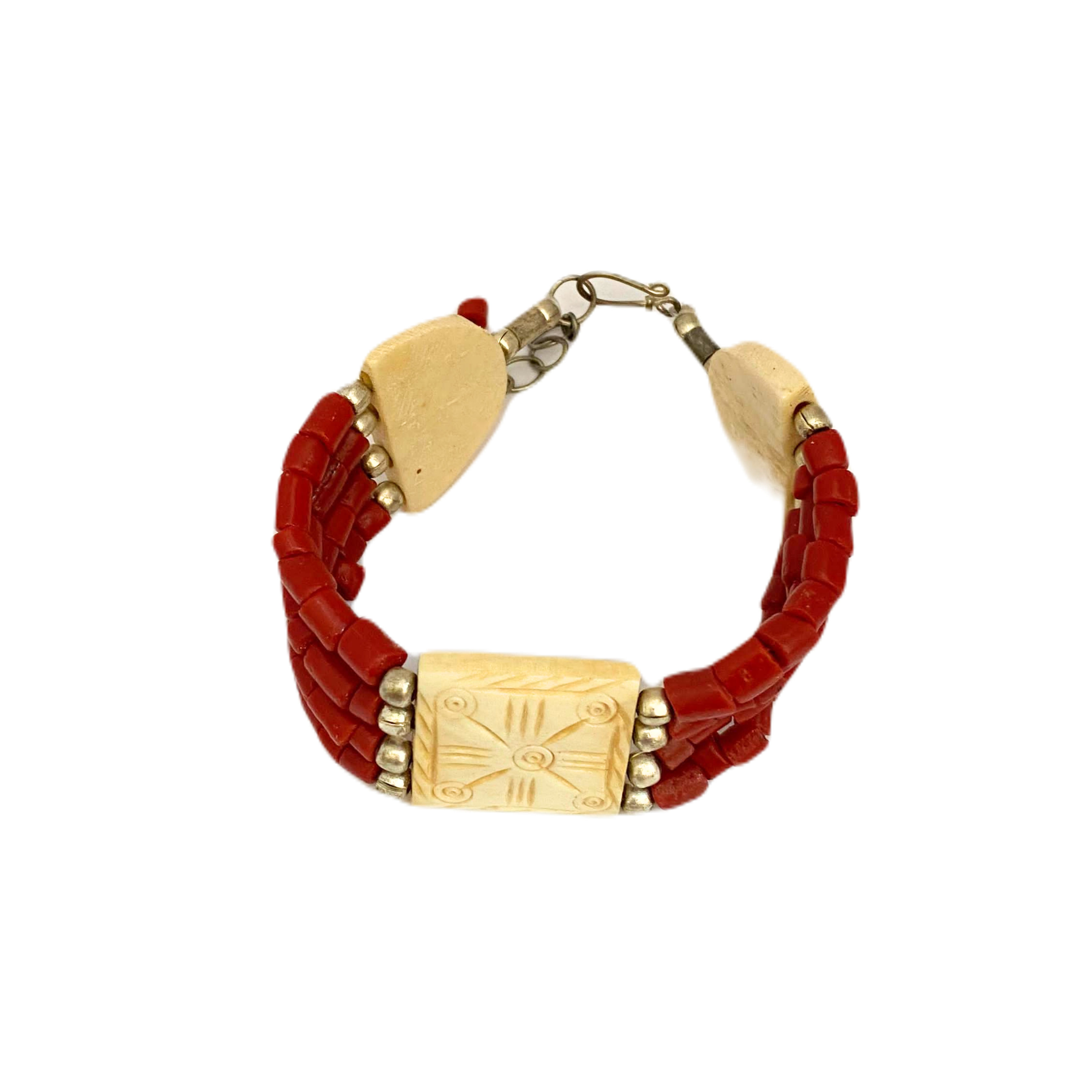 Amber Coral Bone Bracelet