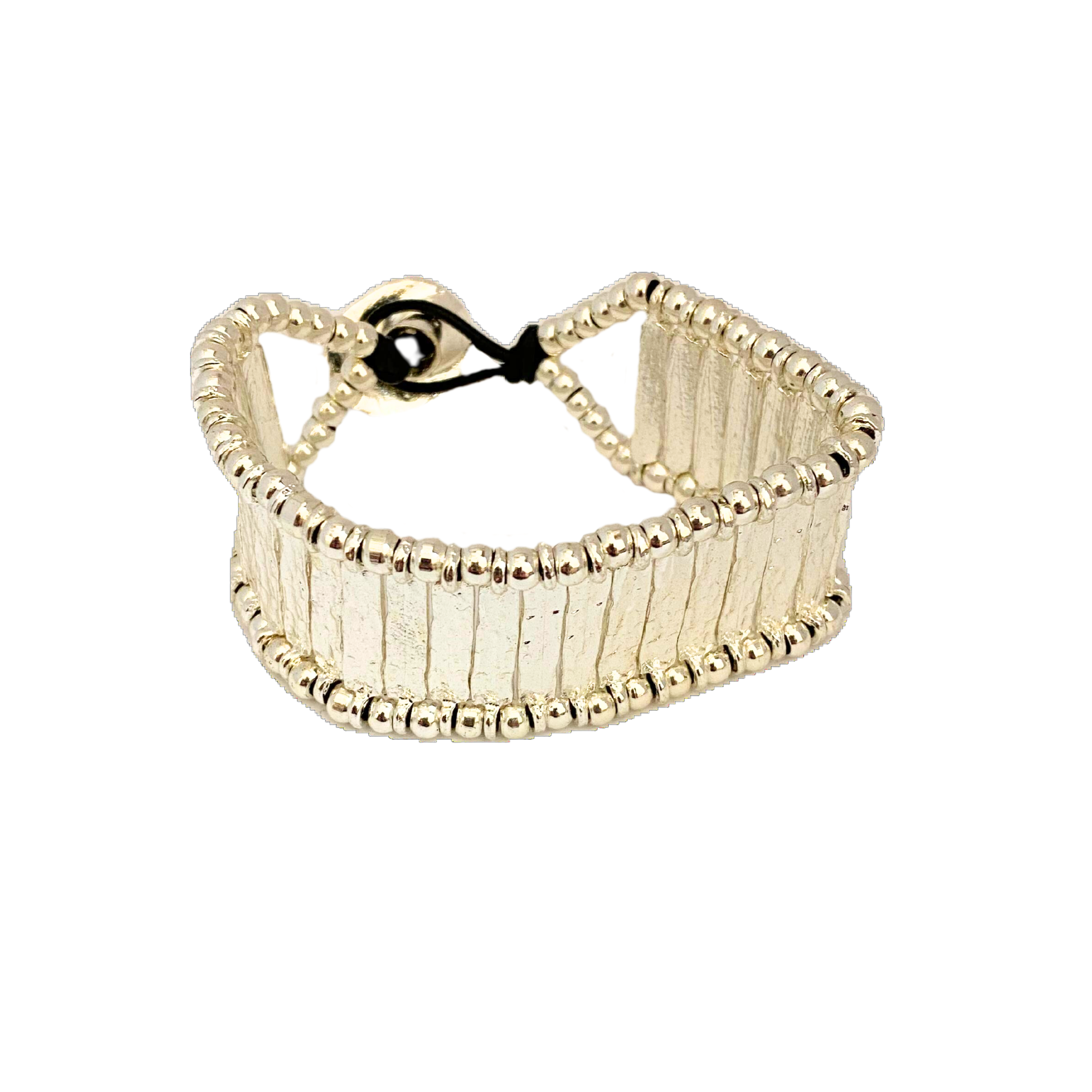 Silver Beaded Track Bracelet
