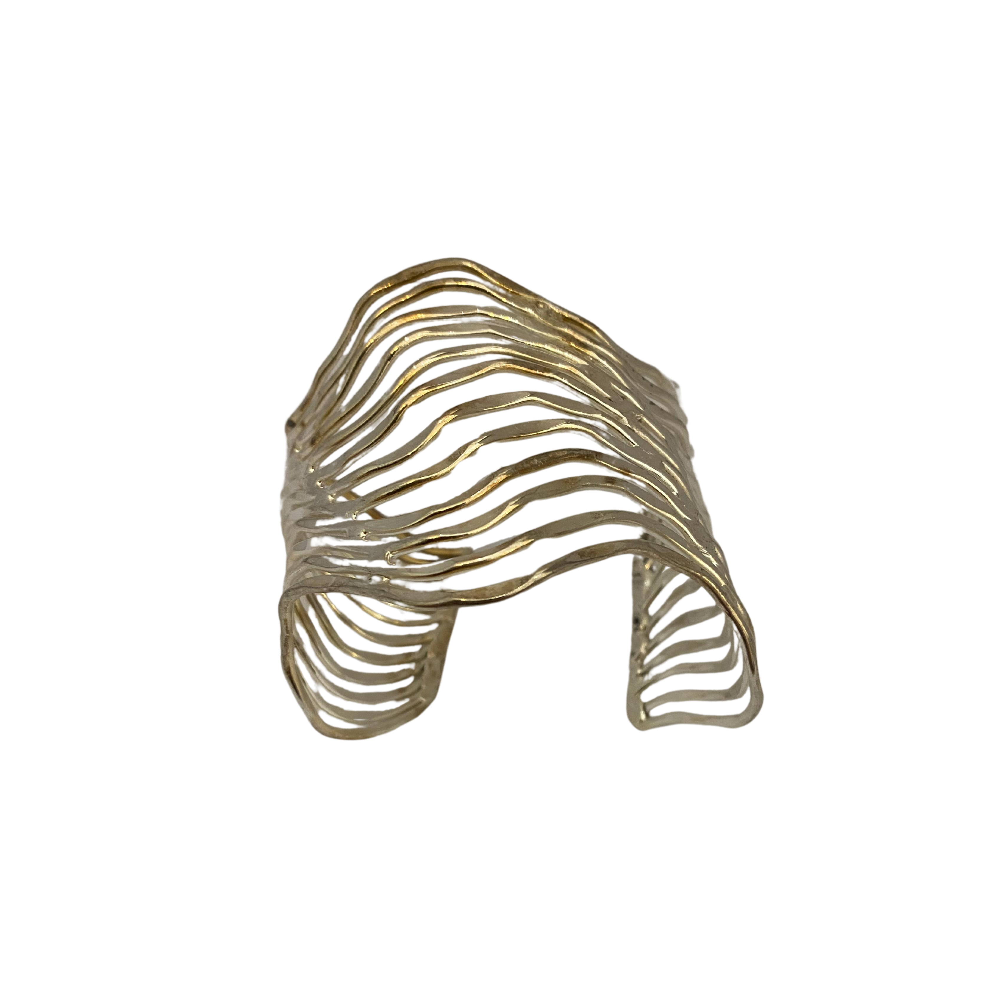 Kwami Silver Wave Cuffs