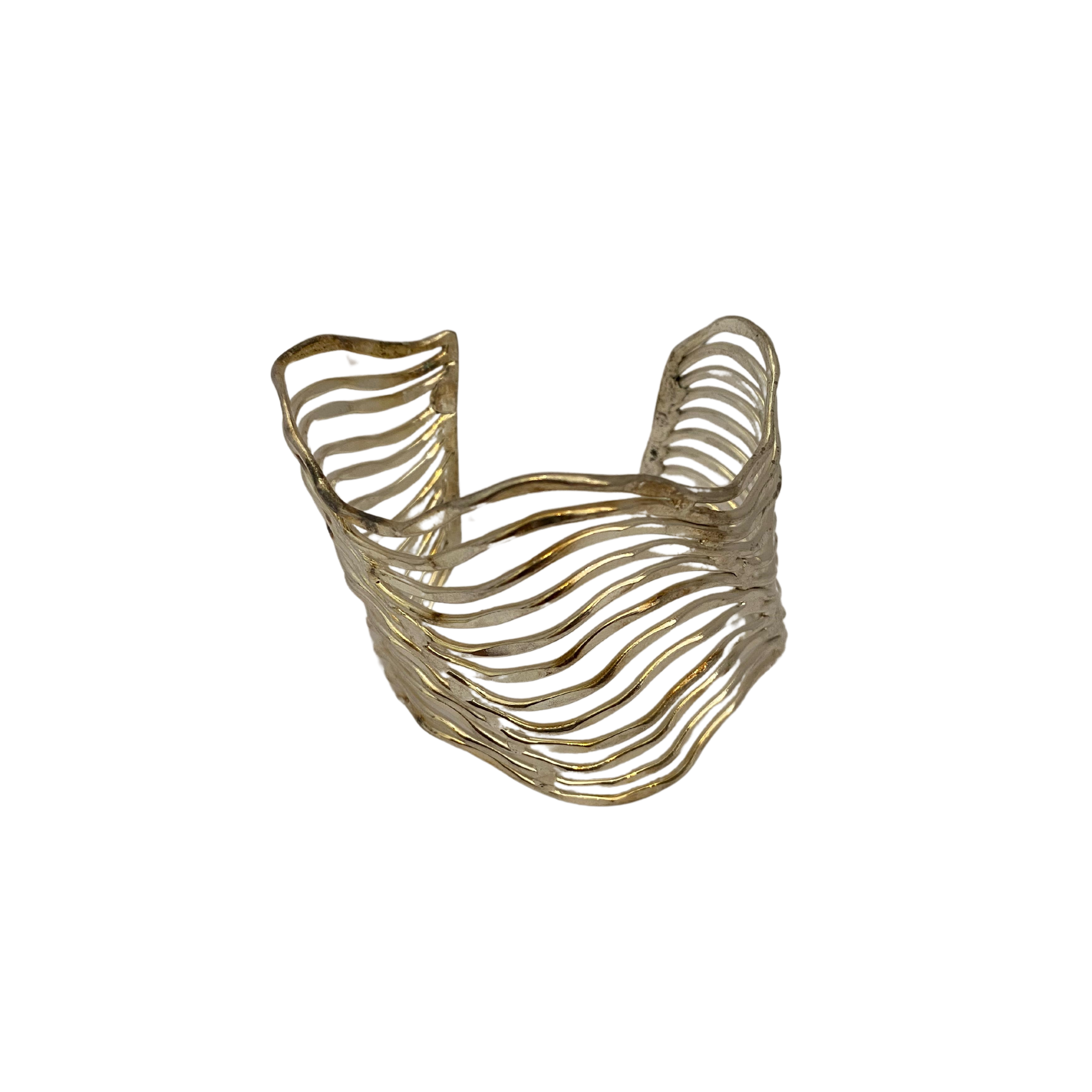 Kwami Silver Wave Cuffs