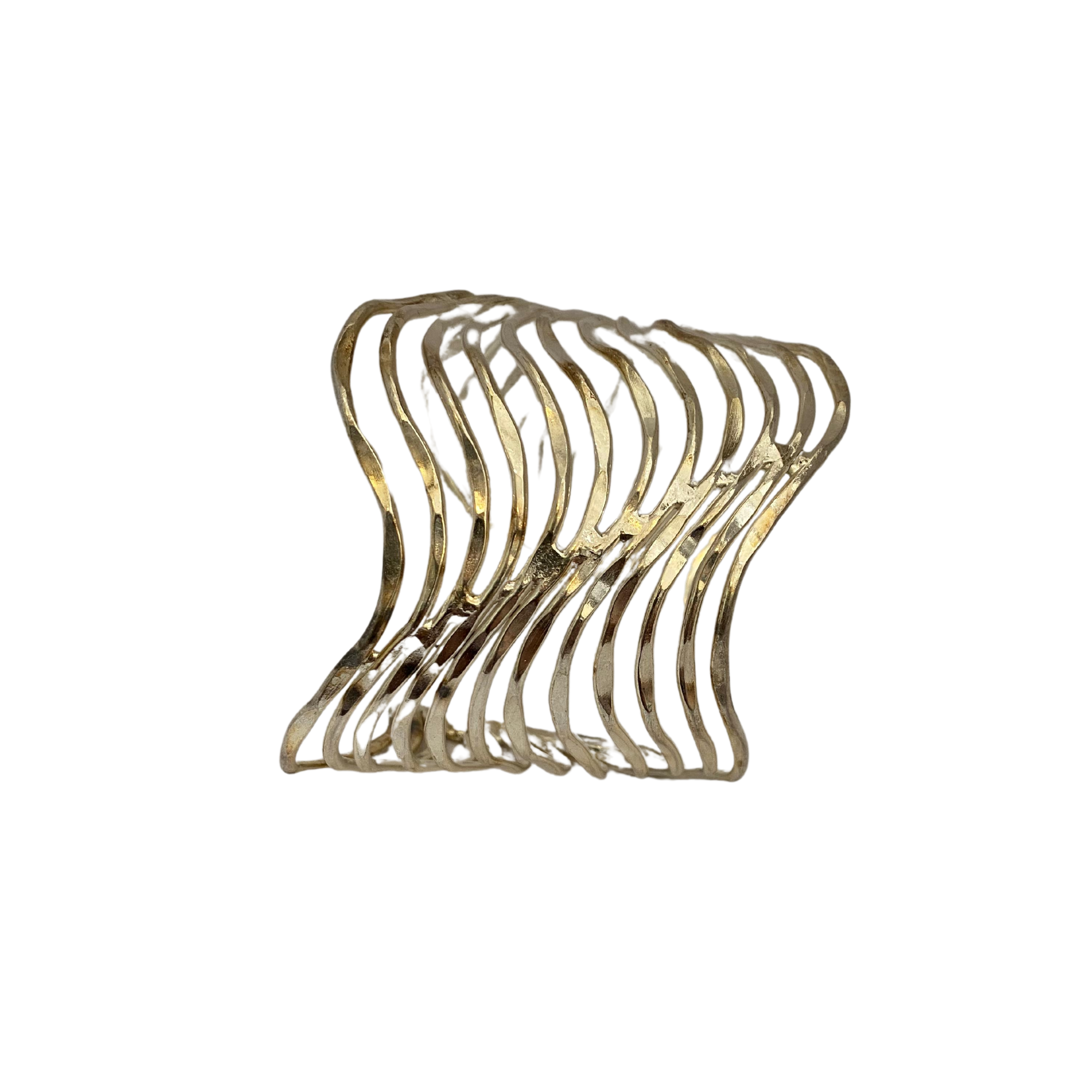 Kwami Silver Wave Cuffs