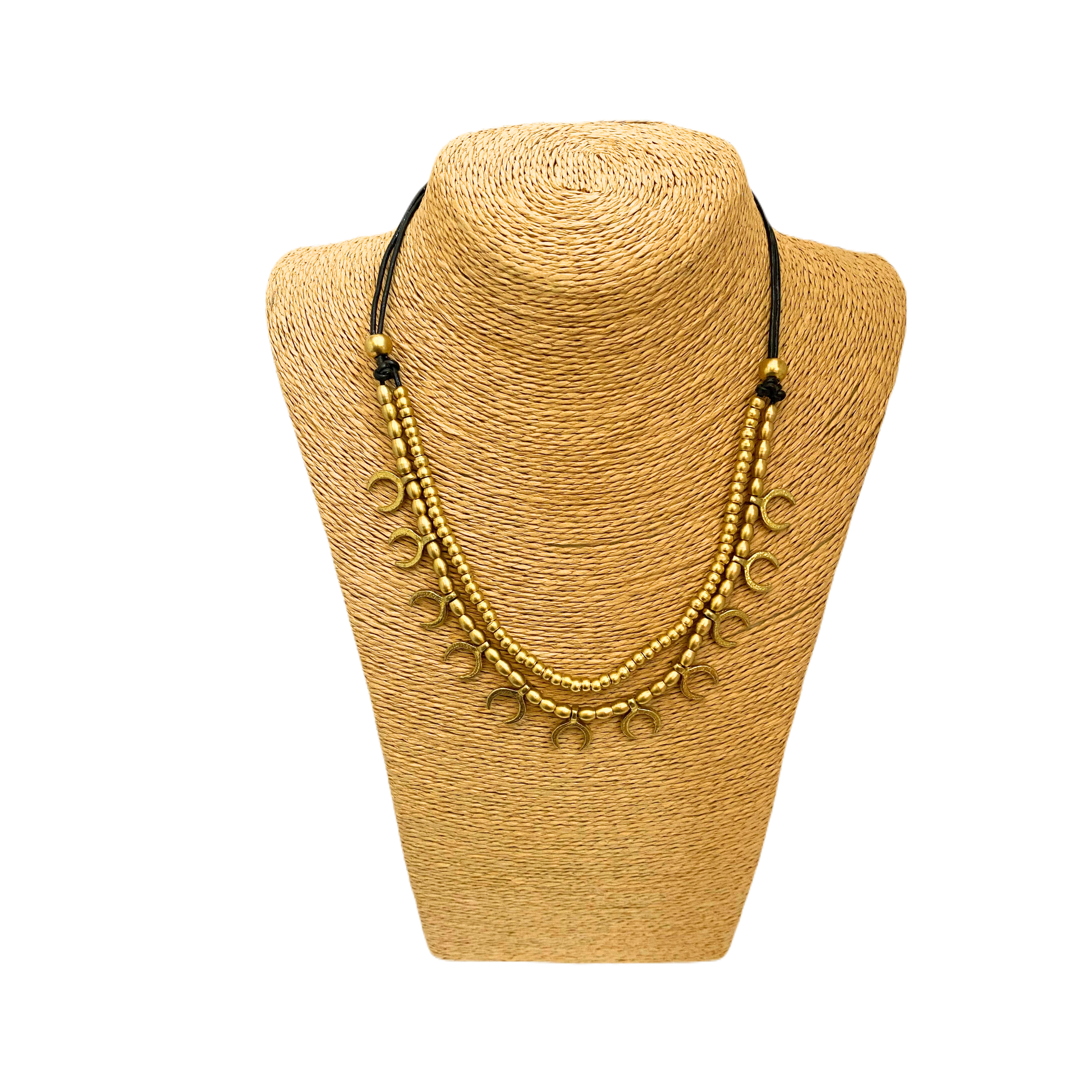 Miah Brass Moon Necklace