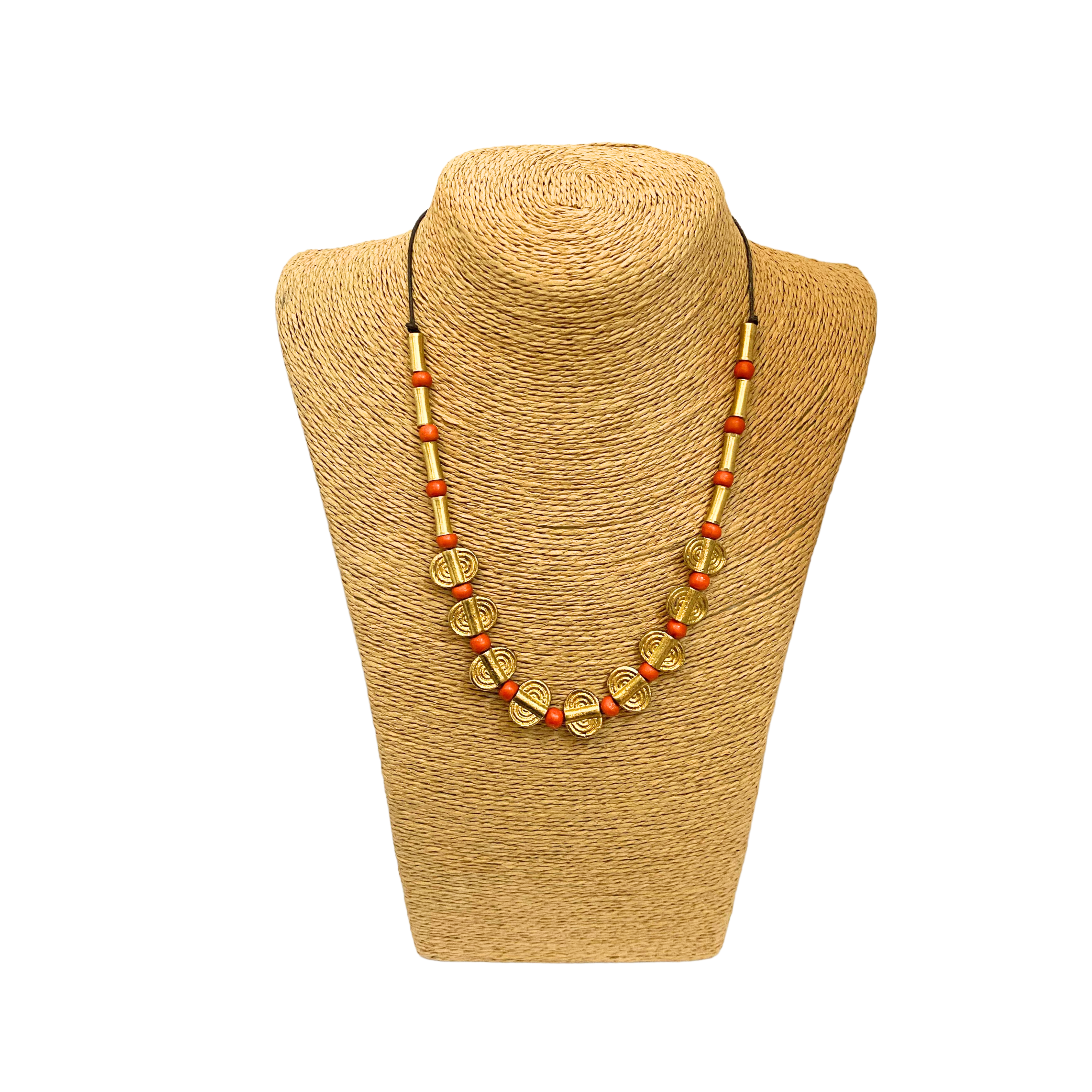 Dolche Brass Gold & Orange Necklace