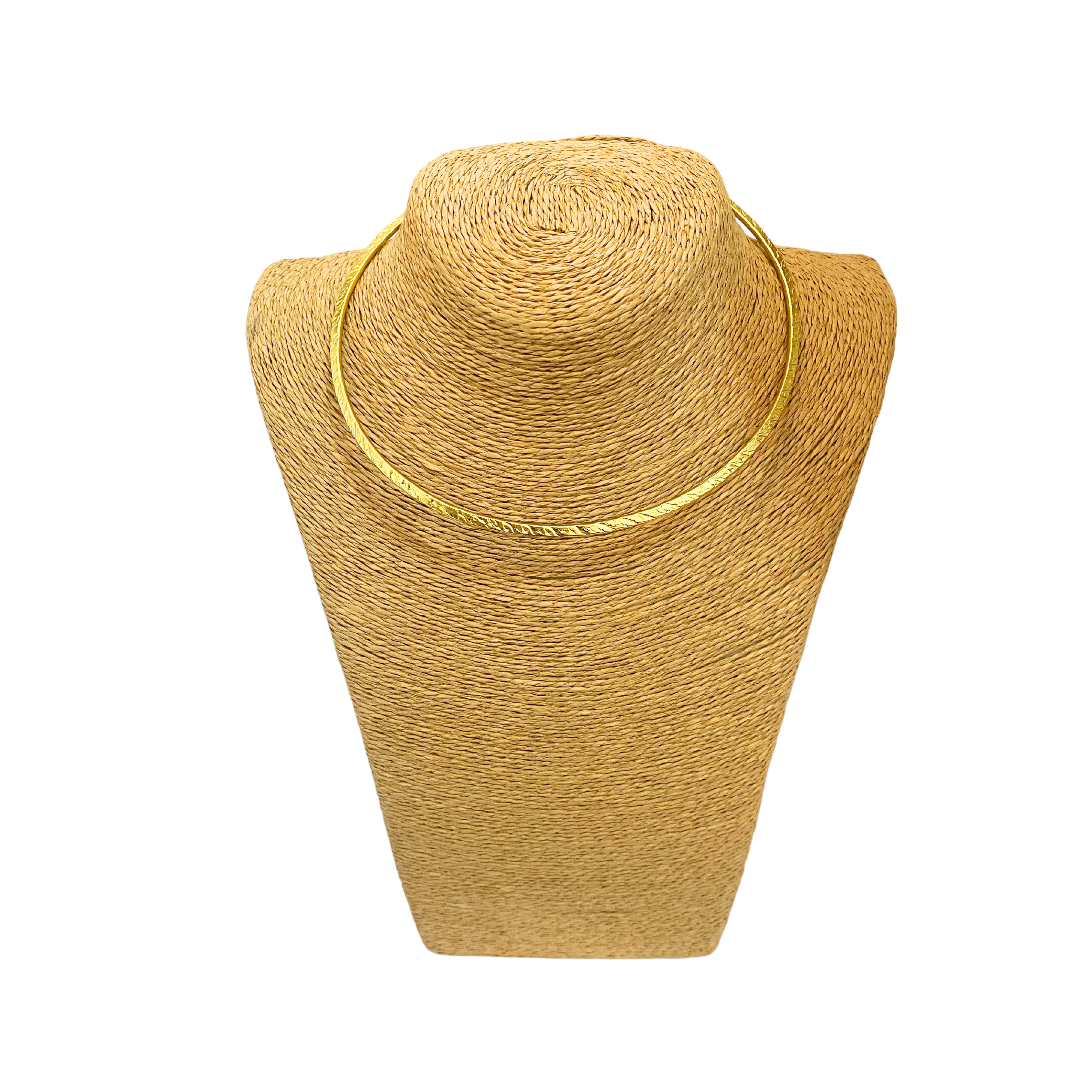 Darcie Thin Textured Brass Choker