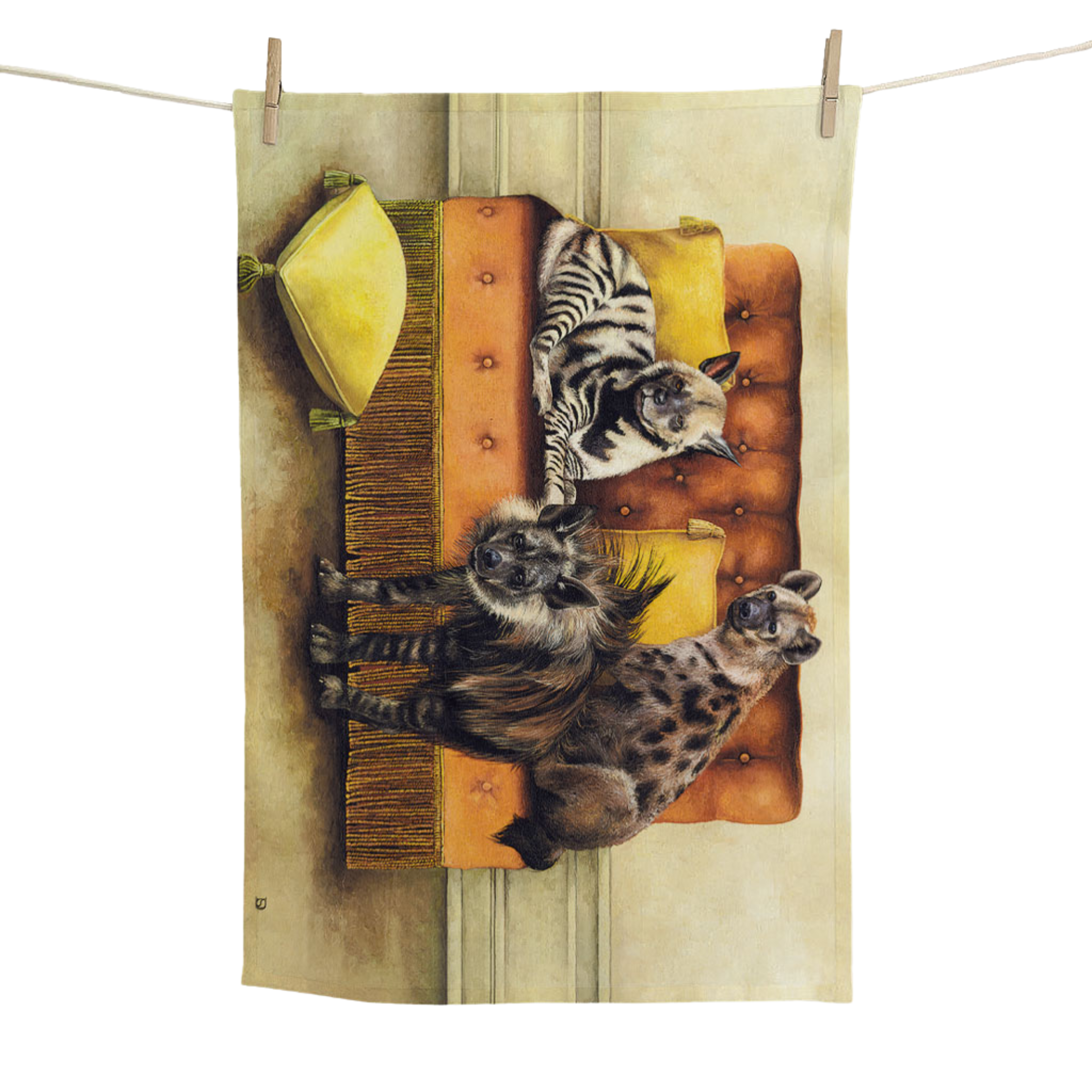 Wildly Relaxed: The Animal Leisure Collection Cotton Tea Towels (Hyena)