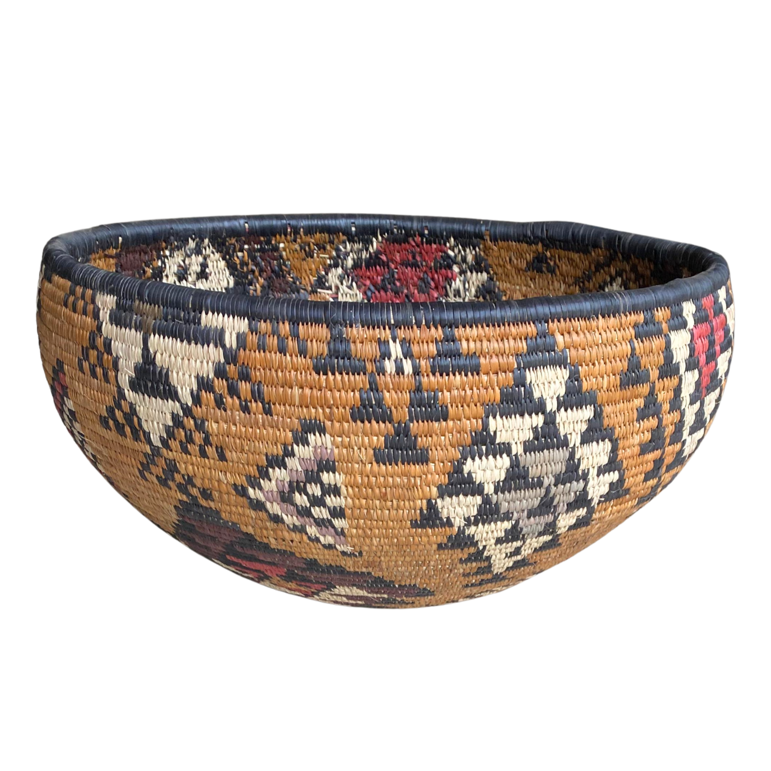 Large Hand Woven Bowl (Marriage Diamond Red; Brown; Black)