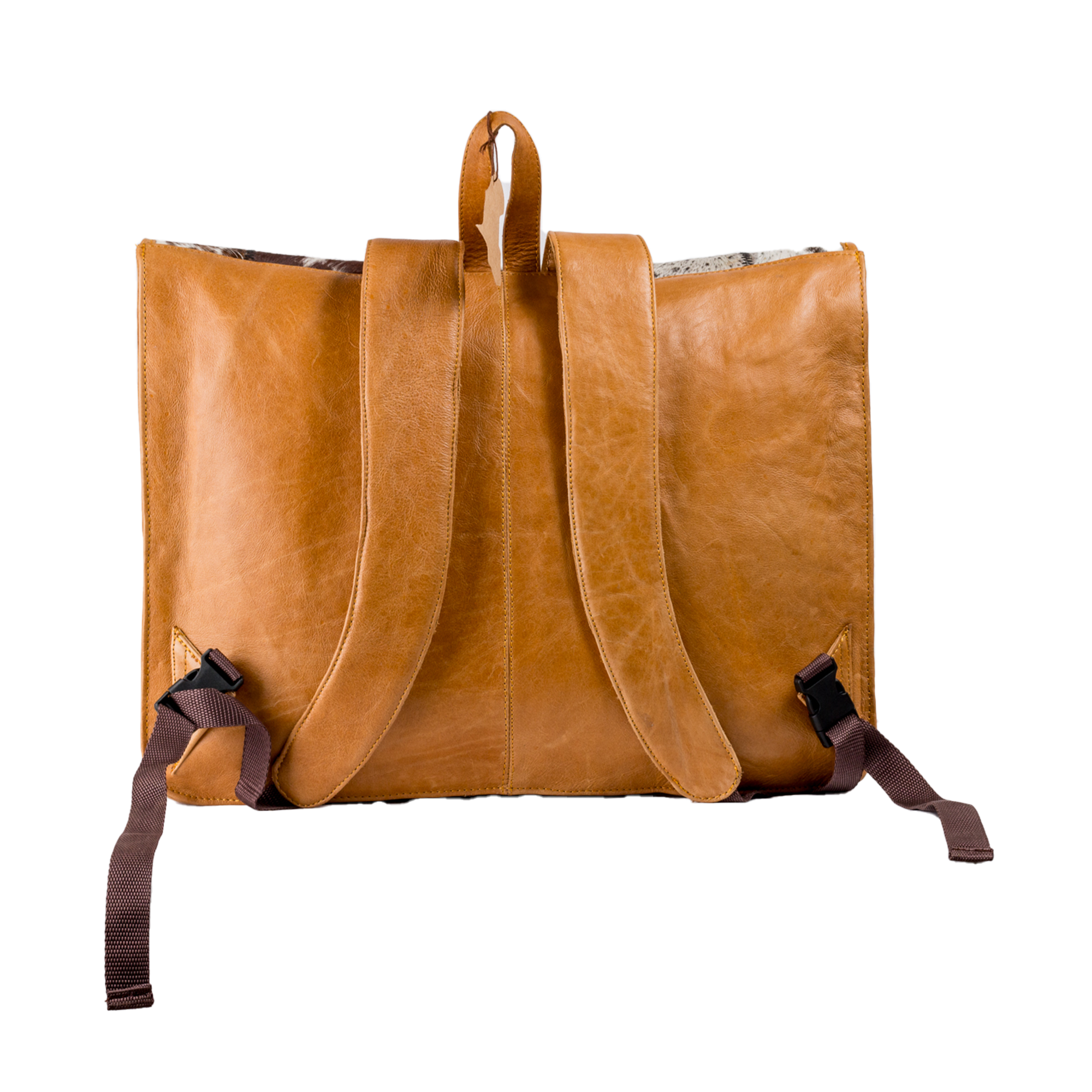 Large Nguni Patched Leather Briefcase/Backpack