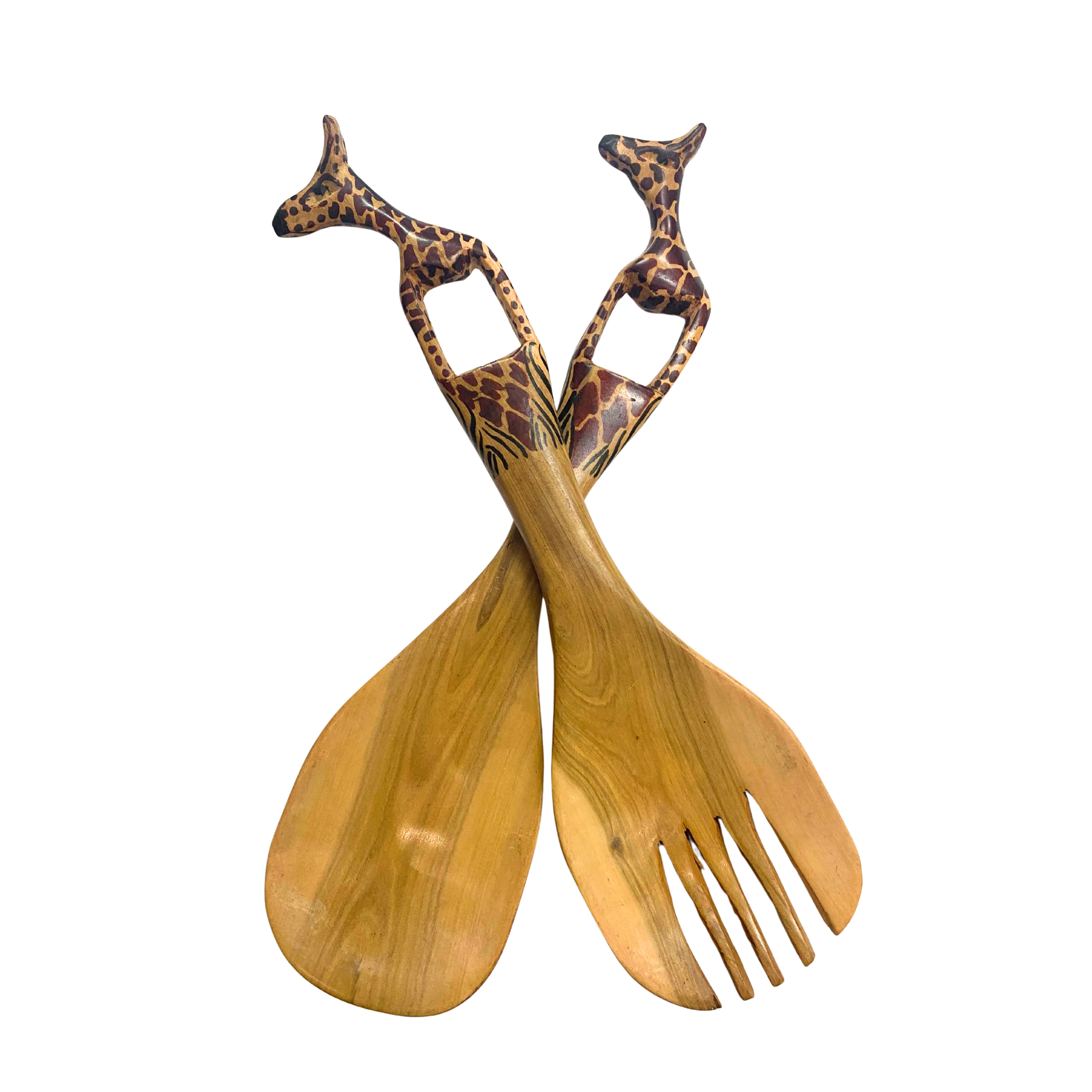 Light Mahogany Giraffe Salad Server
