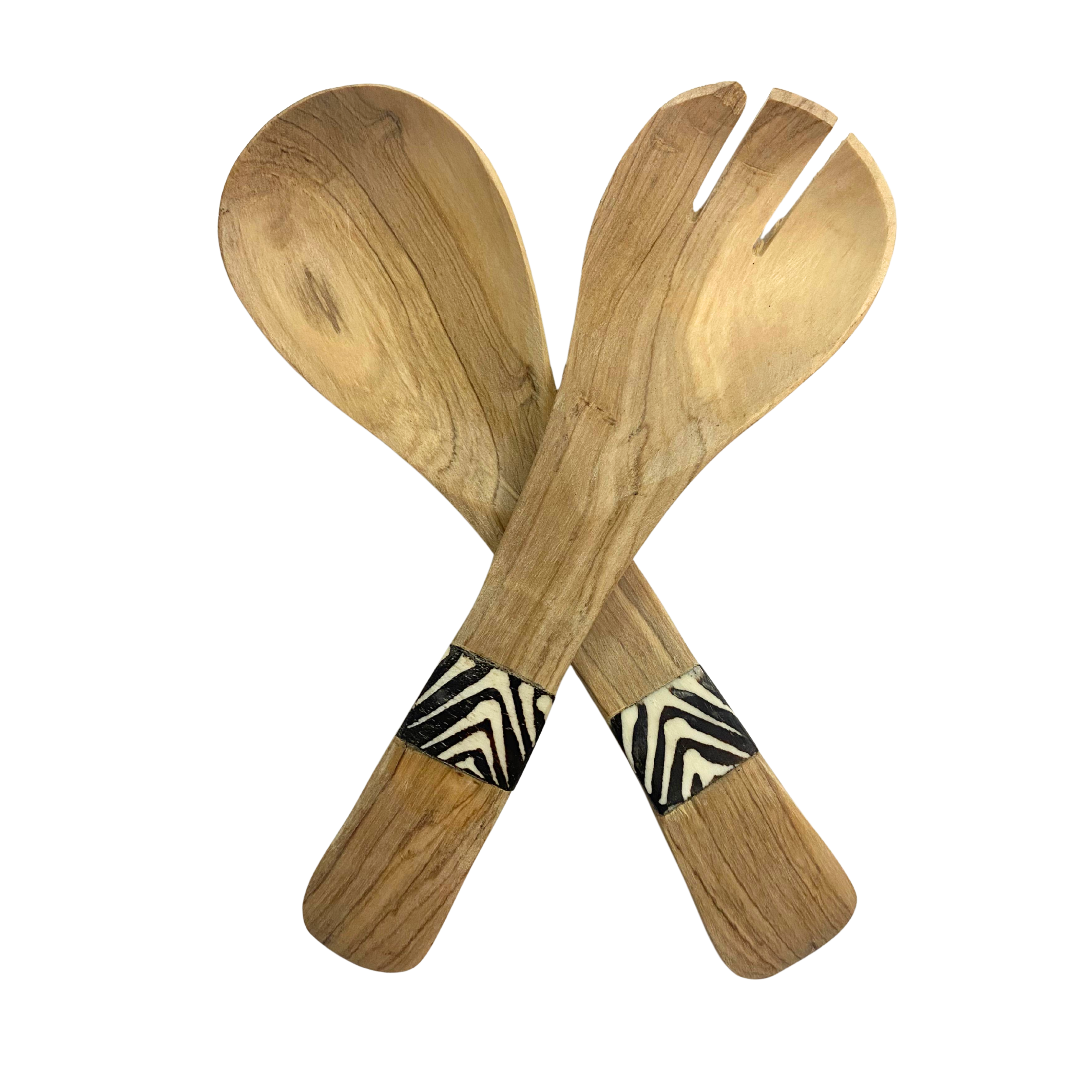 Small Wooden Salad Servers With Bone