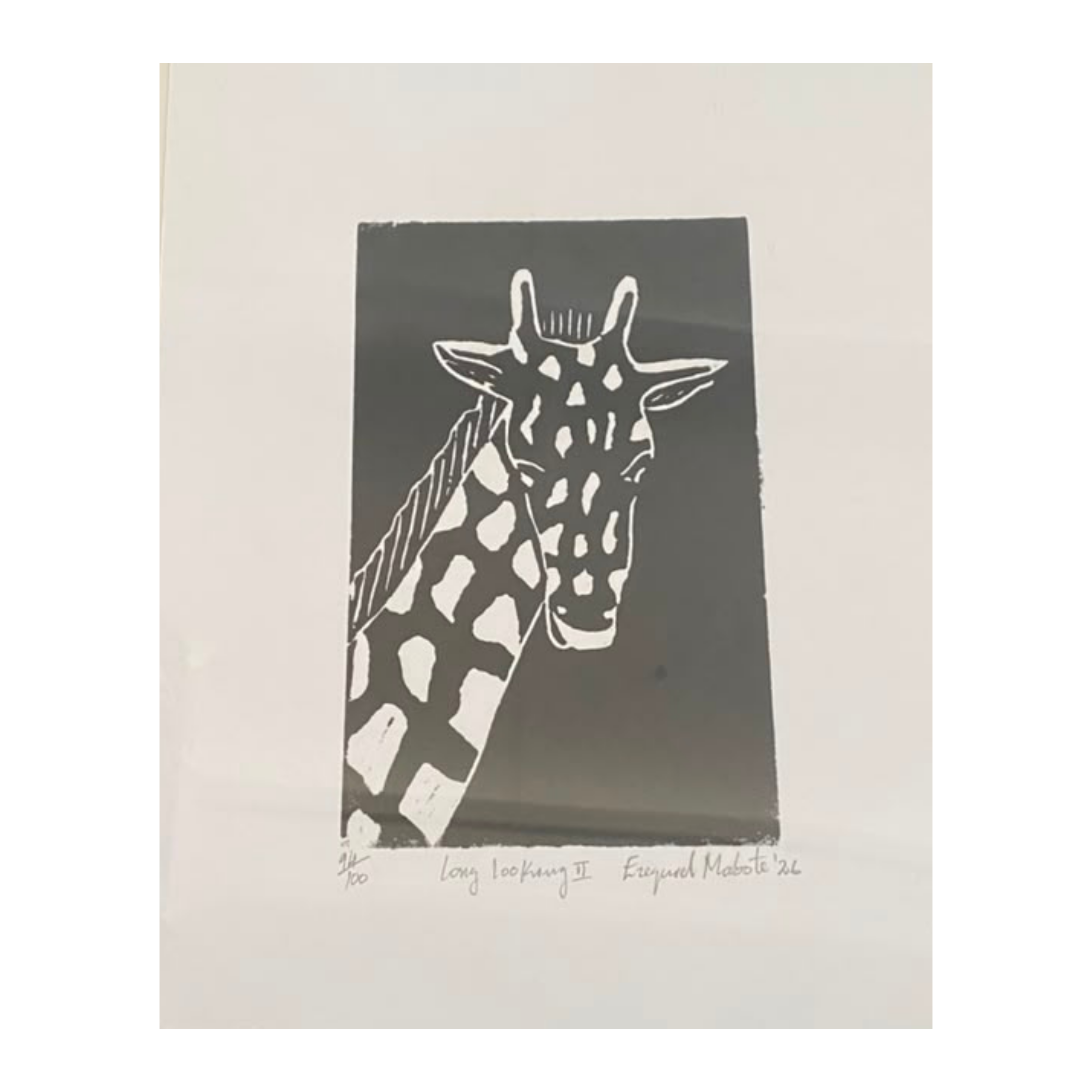 Mabote Art Woodprint Painting - Long Looking