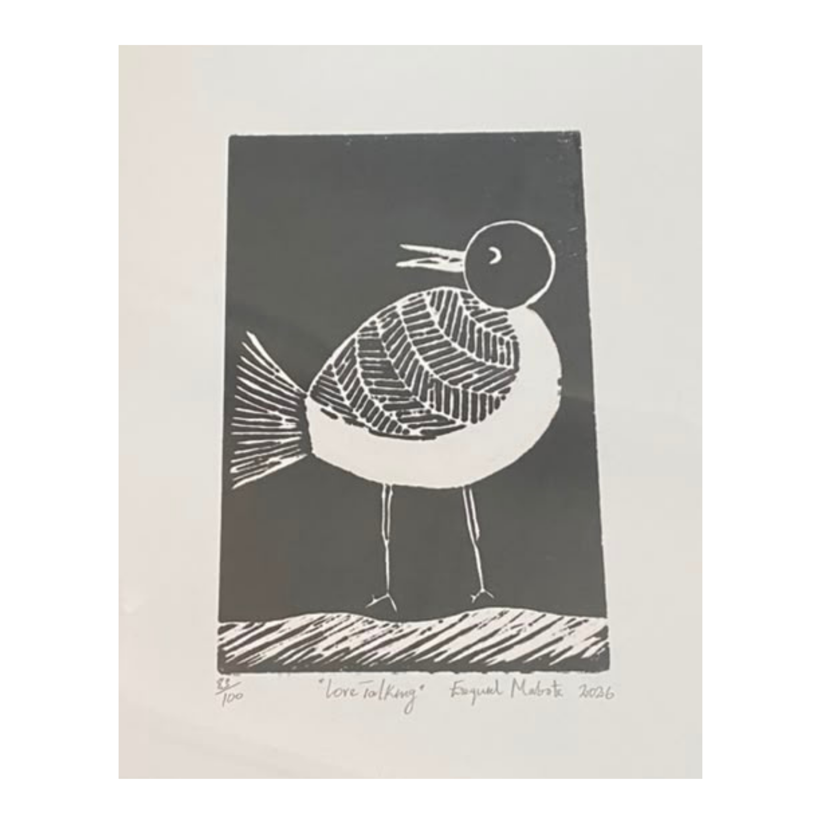 Mabote Art Woodprint Painting - Love Talking