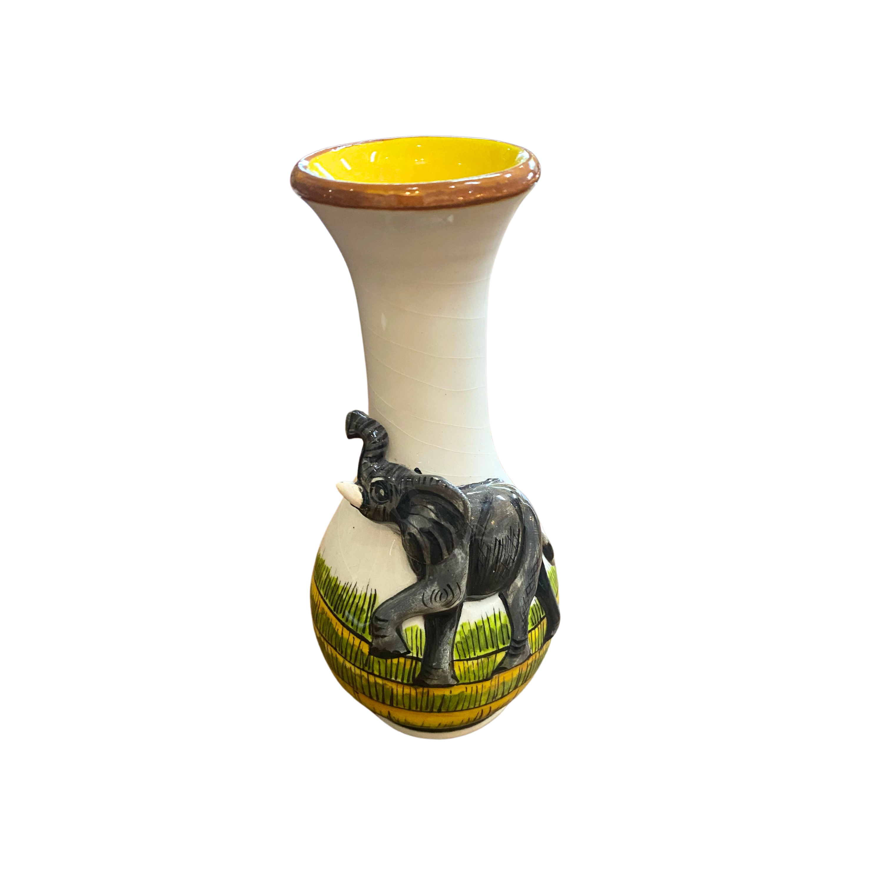 Medium 3D Ceramic Elephant Rose Vase