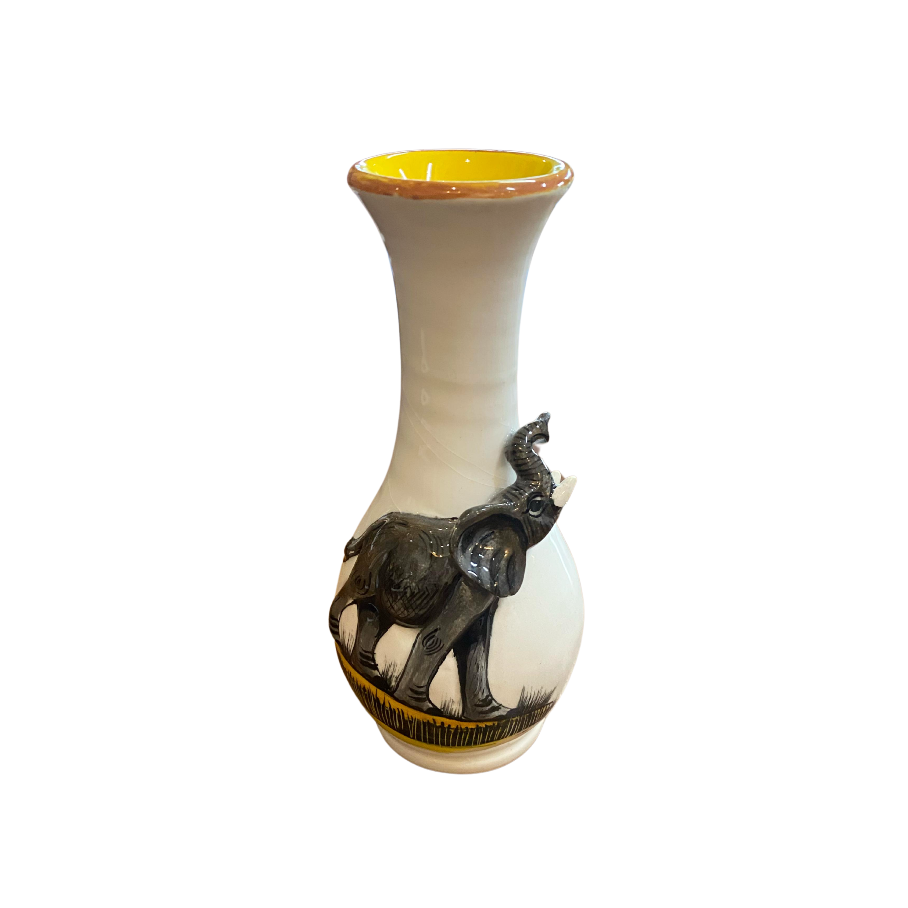 Medium 3D Ceramic Elephant Rose Vase